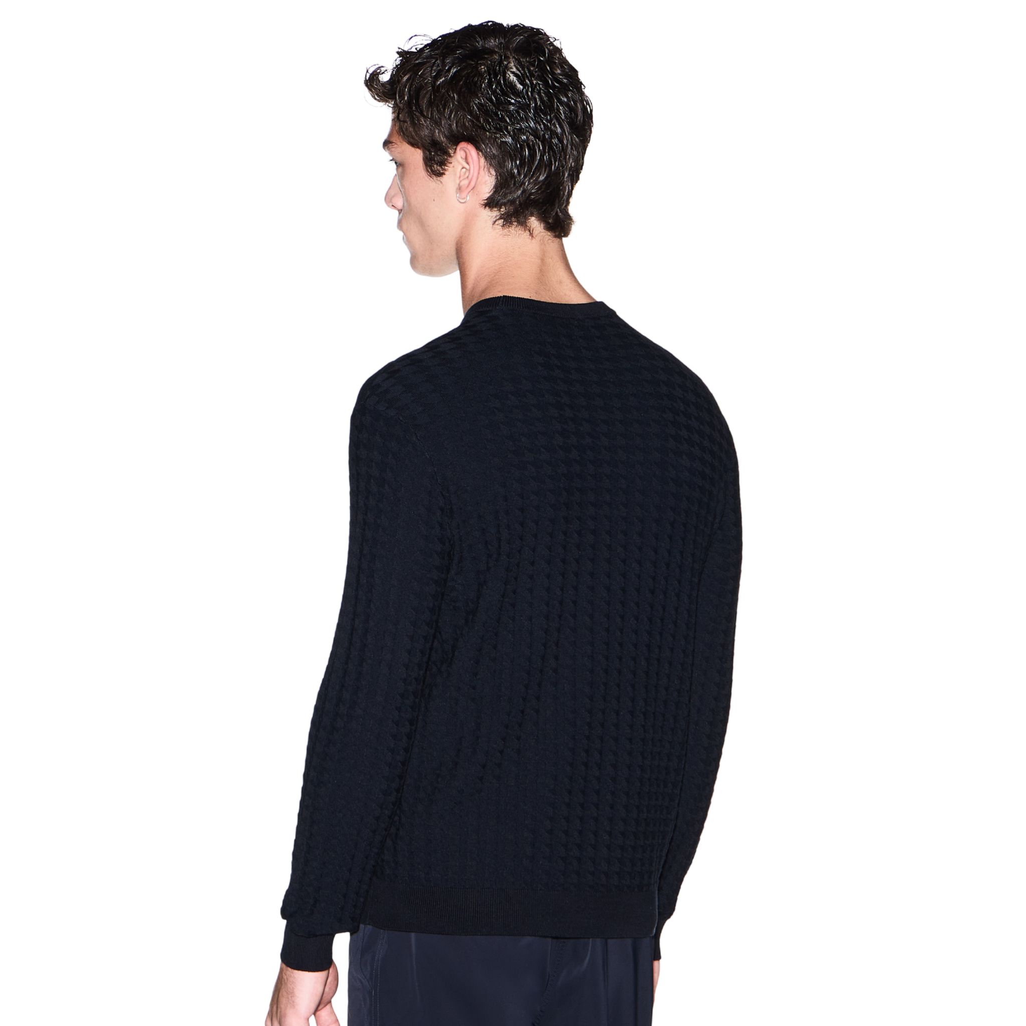 Mens Armani Exchange Deep Navy Arrow Knitted Jumper
