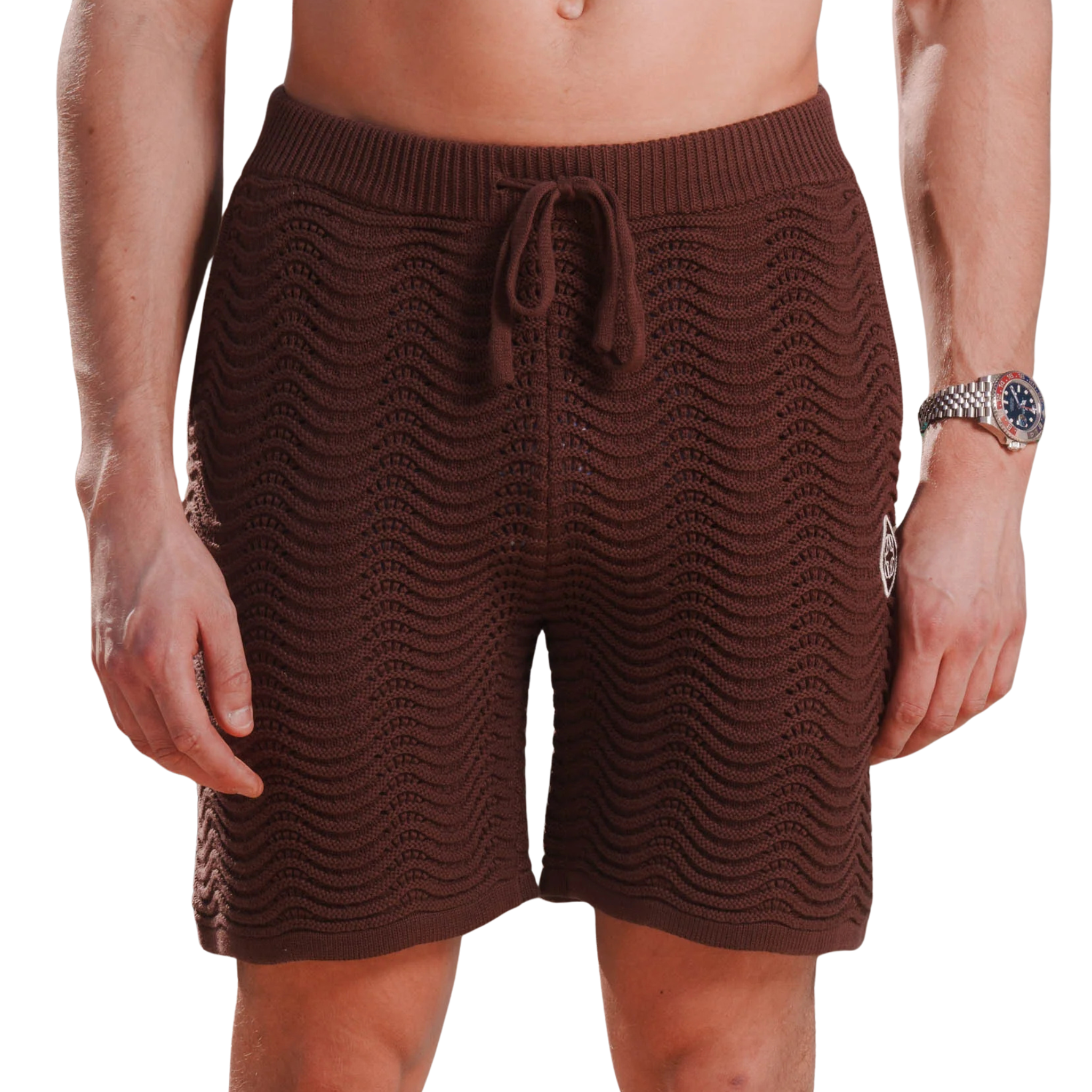 Mens Belier Chocolate Ocean Crochet Shorts