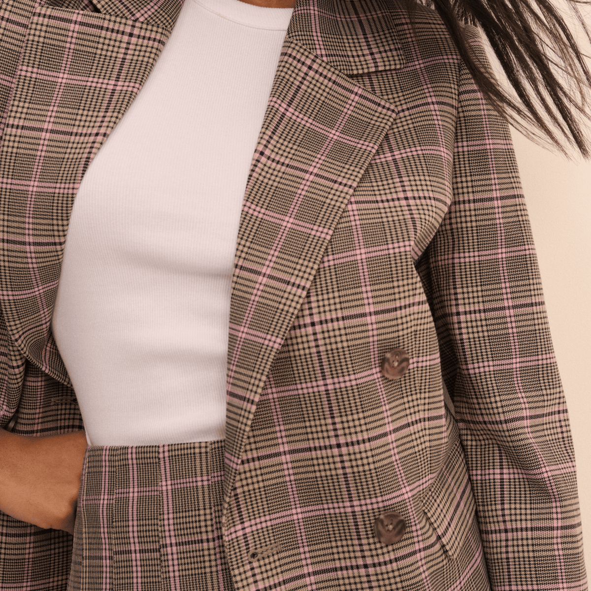 Womens Nobody's Child Multi Double Breasted Blazer