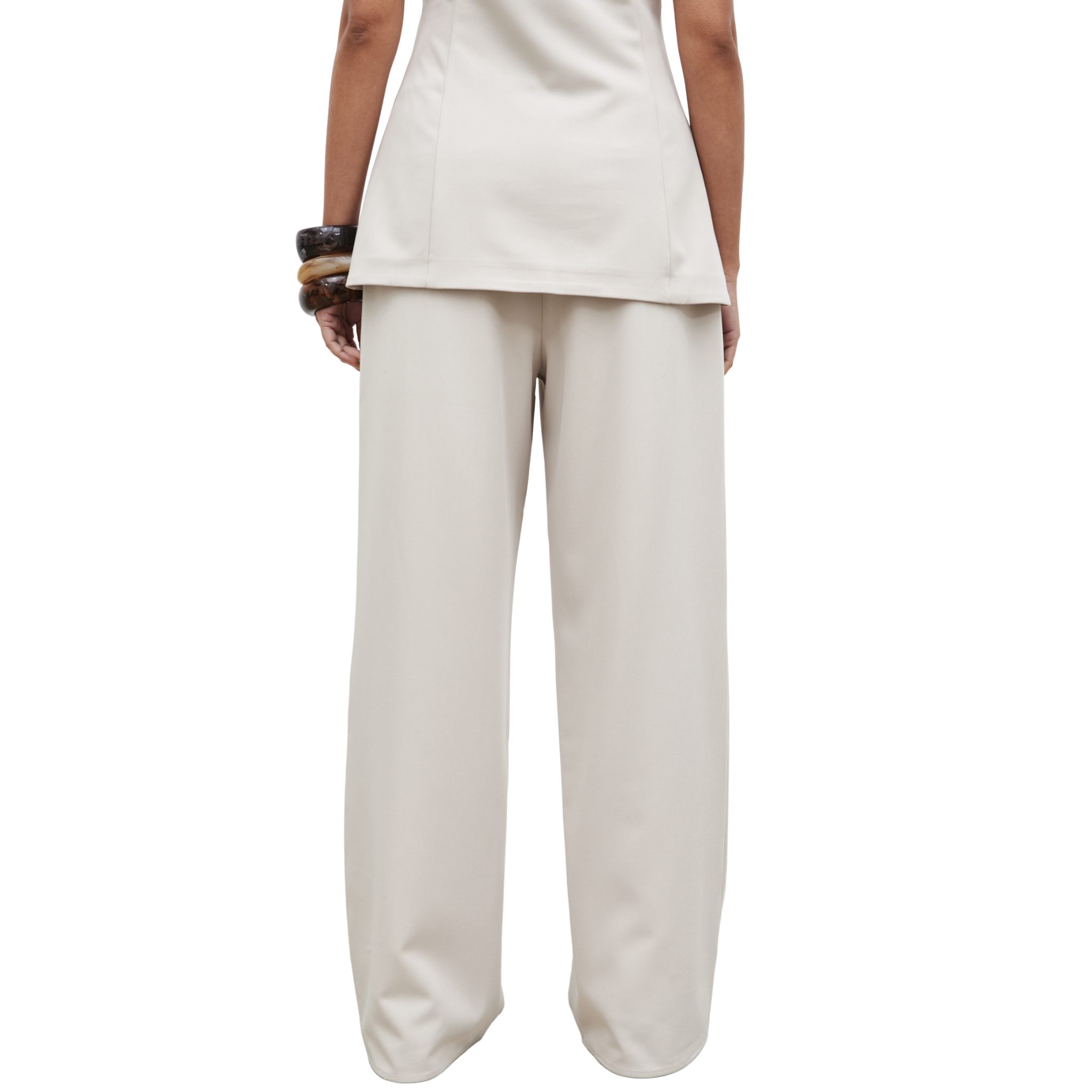 Womens Pretty Lavish Stone Brylee Tailored Drawstring Trousers
