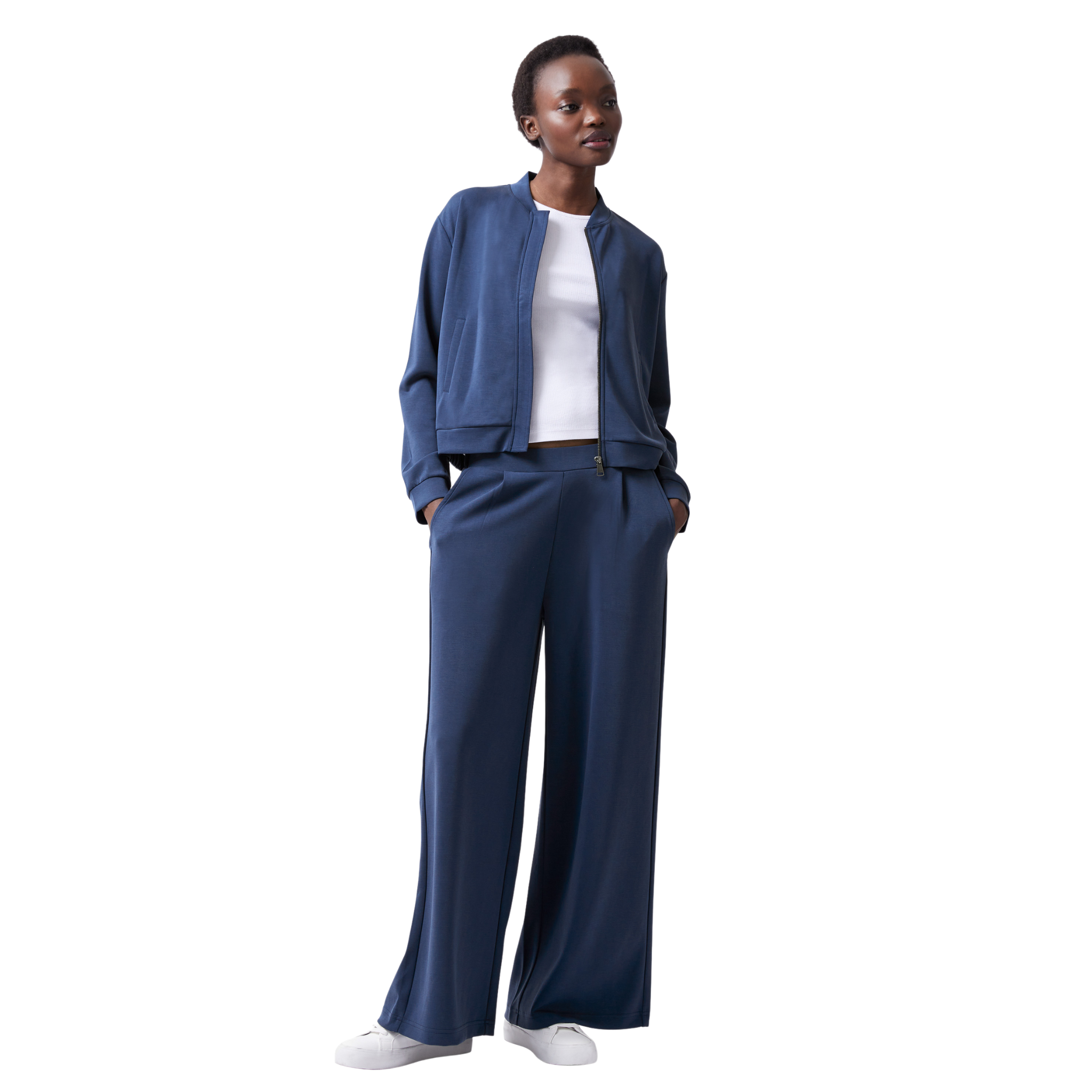 Womens French Connection Midnight Blue Wren Wide Leg Trousers