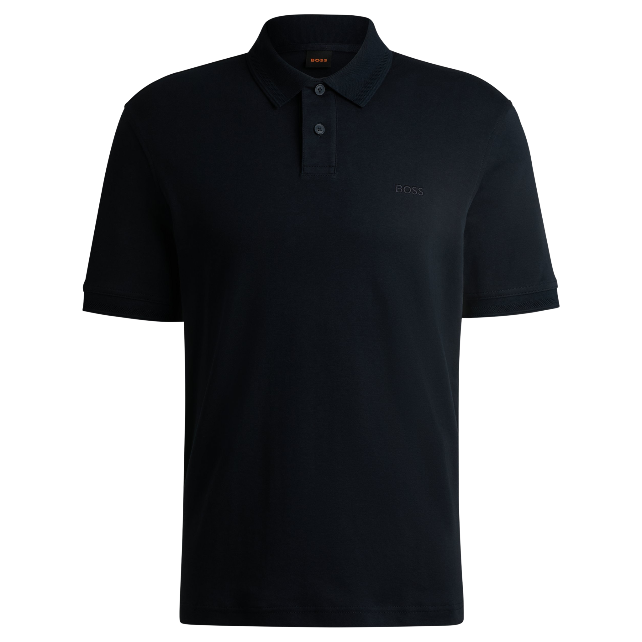 Mens BOSS Dark Blue Pe_Interlock S/s Polo Shirt