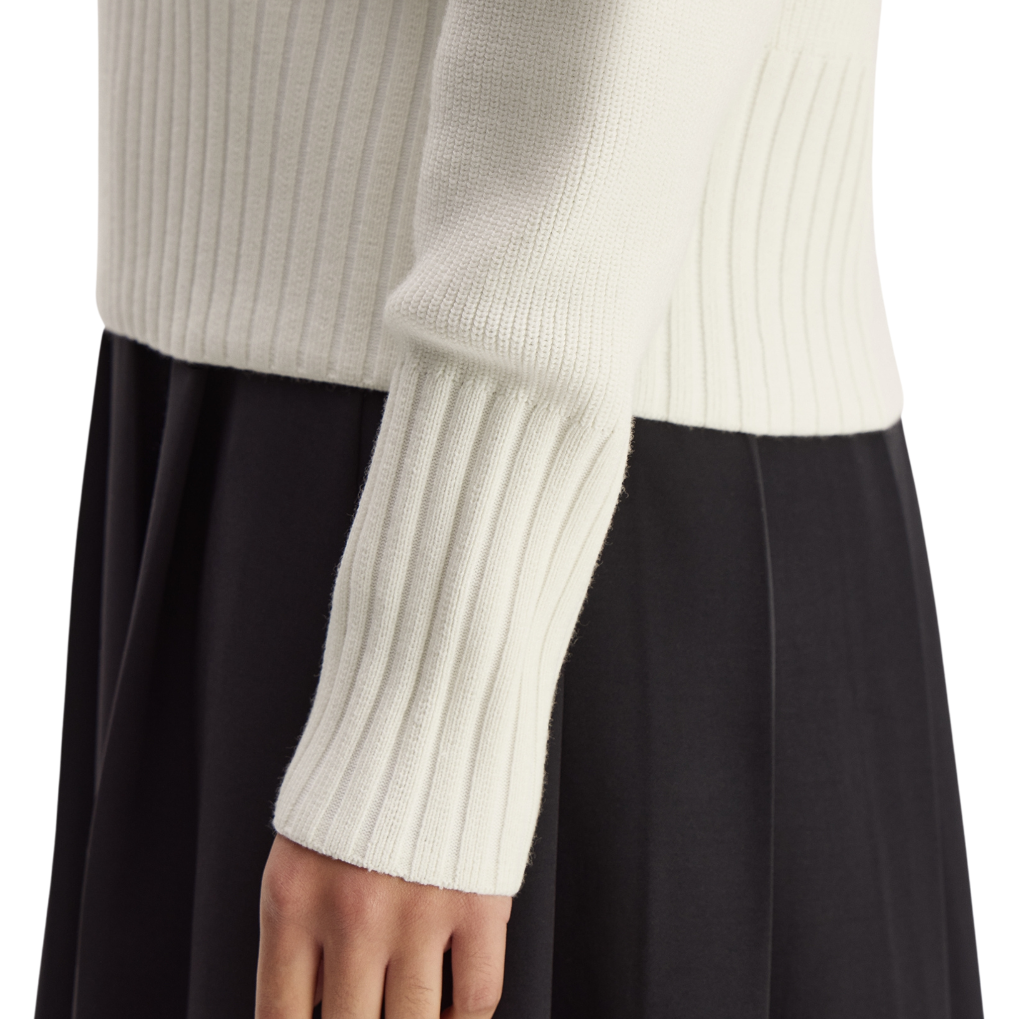 Womens Fred Perry Ecru Bold Tipped V-Neck Jumper
