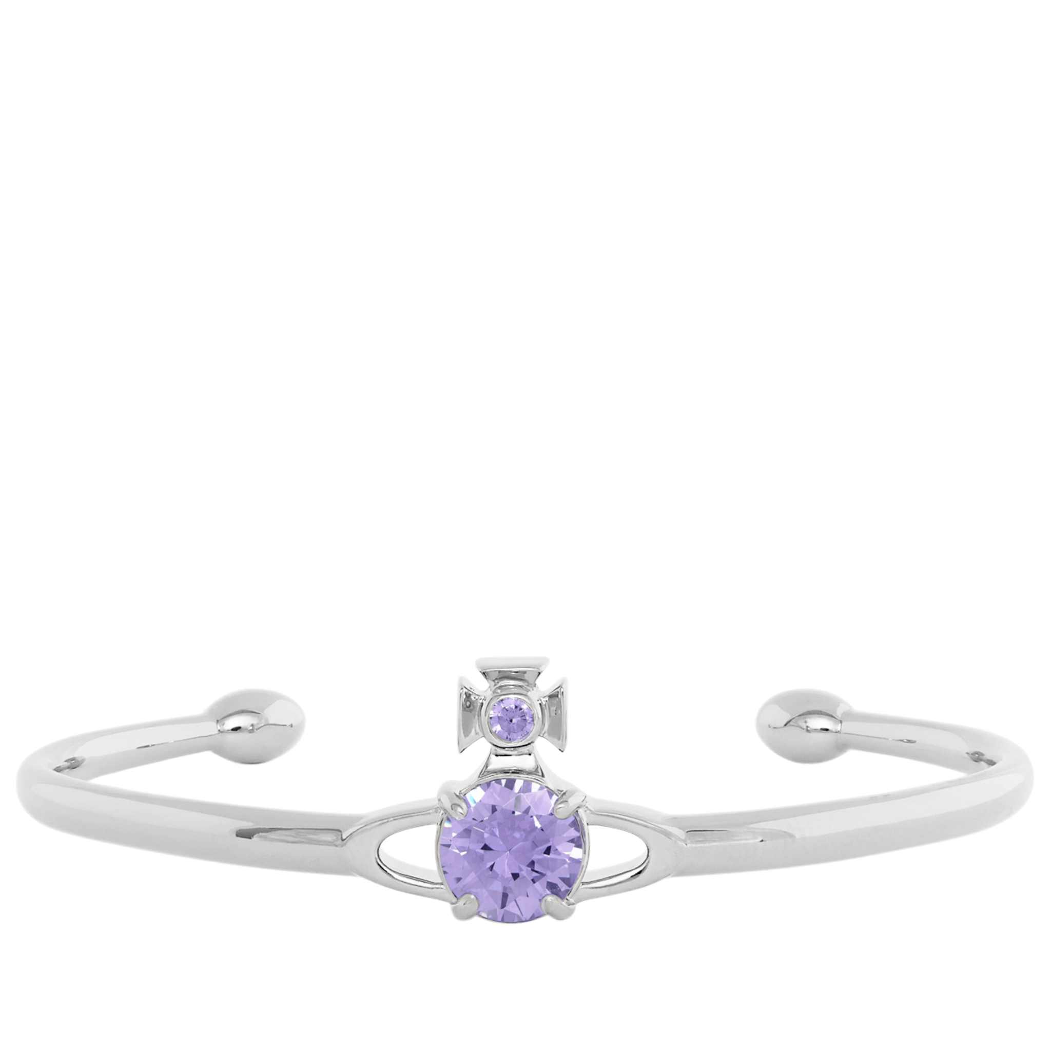 Vivienne Westwood Platinum/Light Lavender CZ Reina Large Bangle