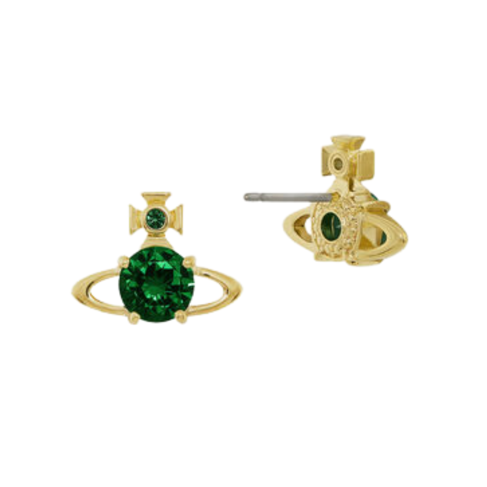 Vivienne Westwood Gold/Emerald CZ Reina Earrings