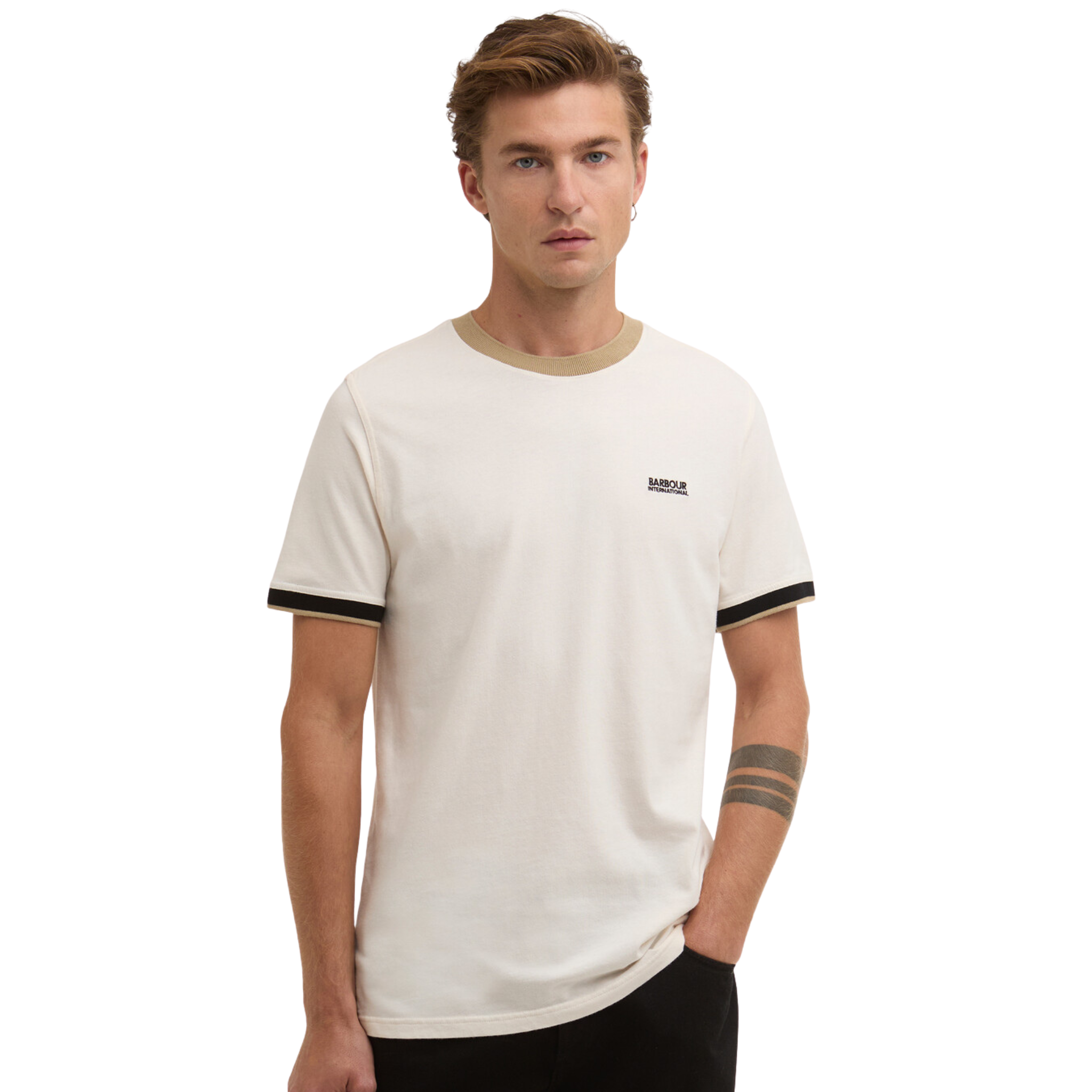 Mens Barbour International Whisper White Howall S/s T Shirt