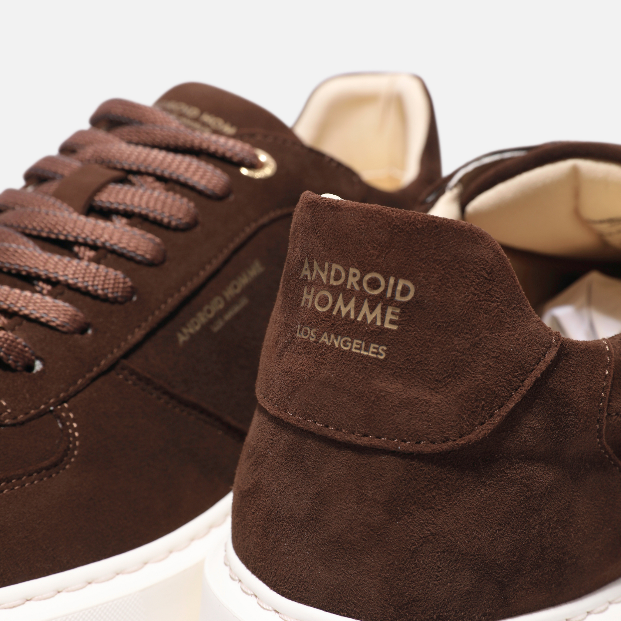 Mens Android Homme Dark Chocolate Manhattan Suede Trainers