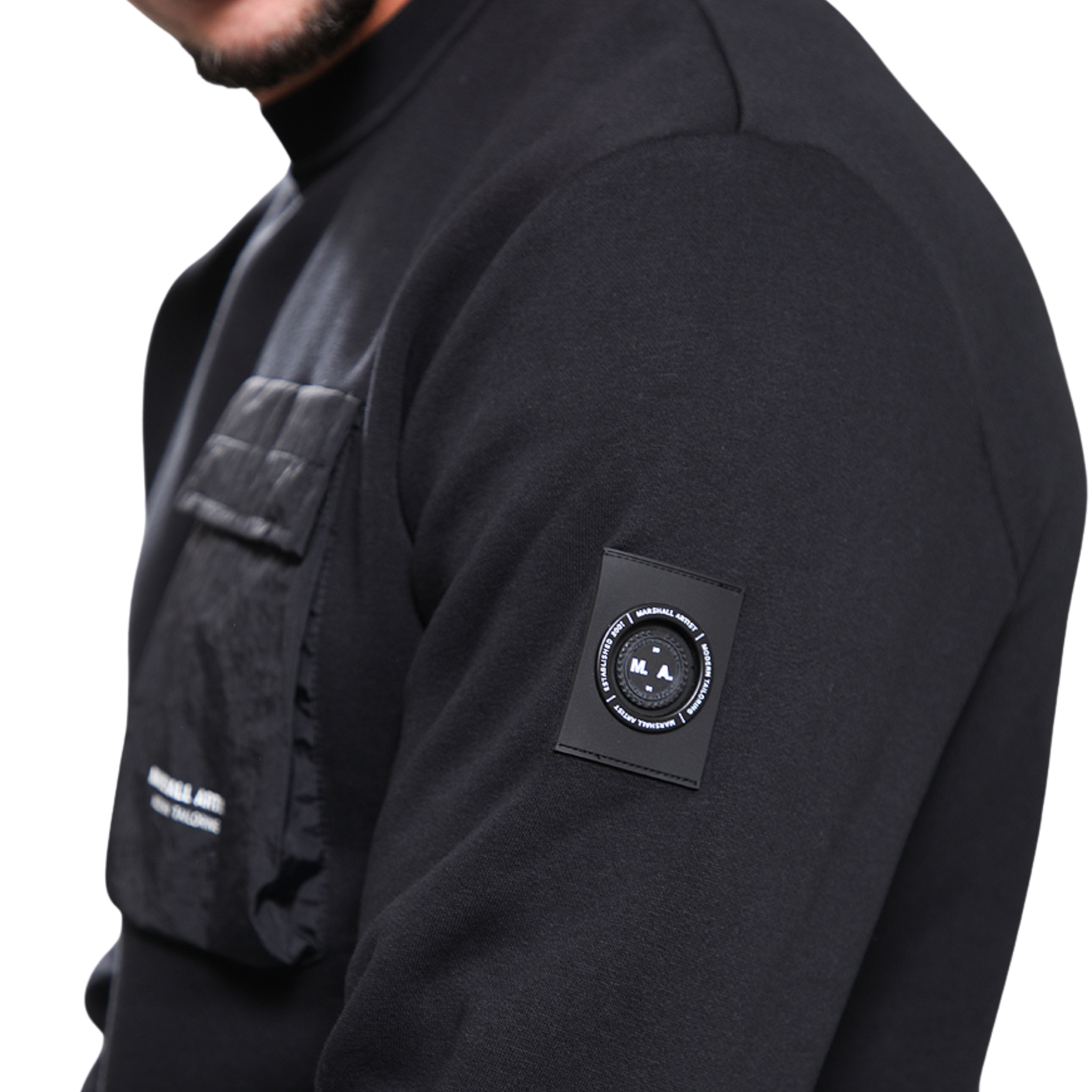 Mens Marshall Artist Black Crux Crew Sweatshirt