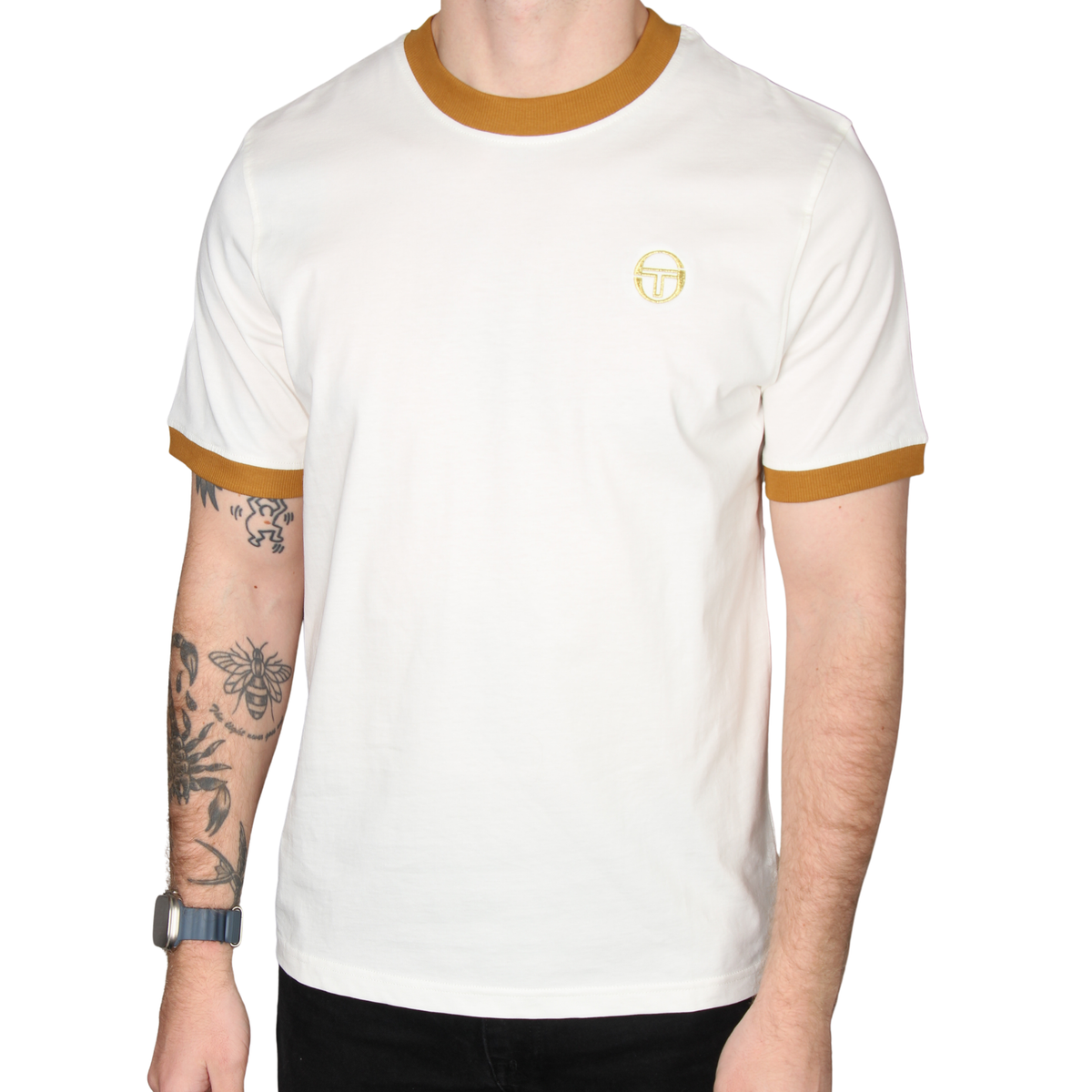 Mens Sergio Tacchini Gardenia/Golden Brown Nera S/s T Shirt