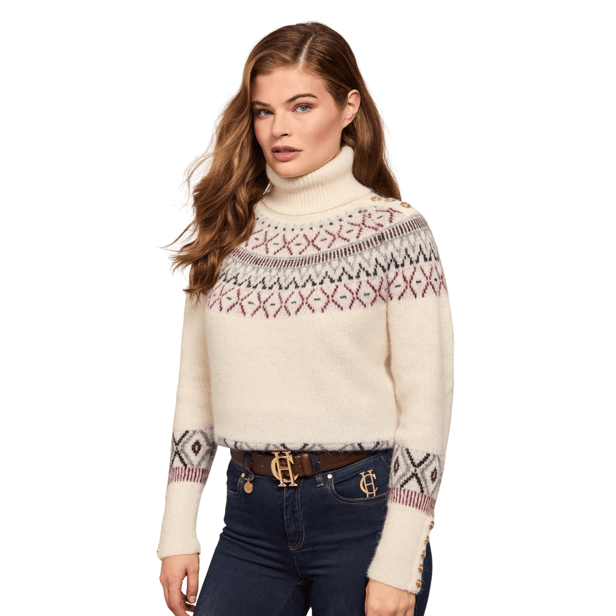 Womens Holland Cooper Cream Fairisle Knit
