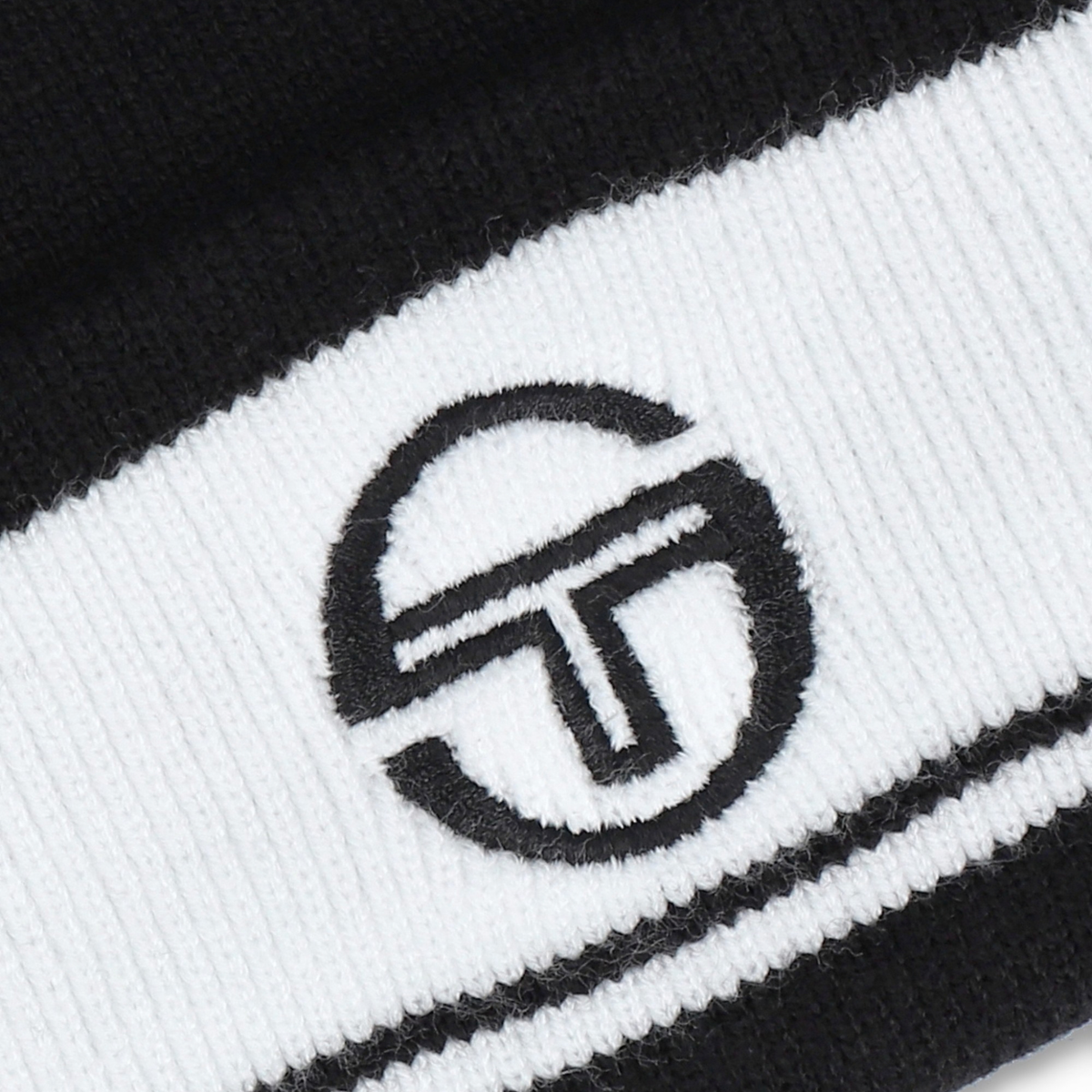 Mens Sergio Tacchini Black/White Sellarz Stripe Beanie
