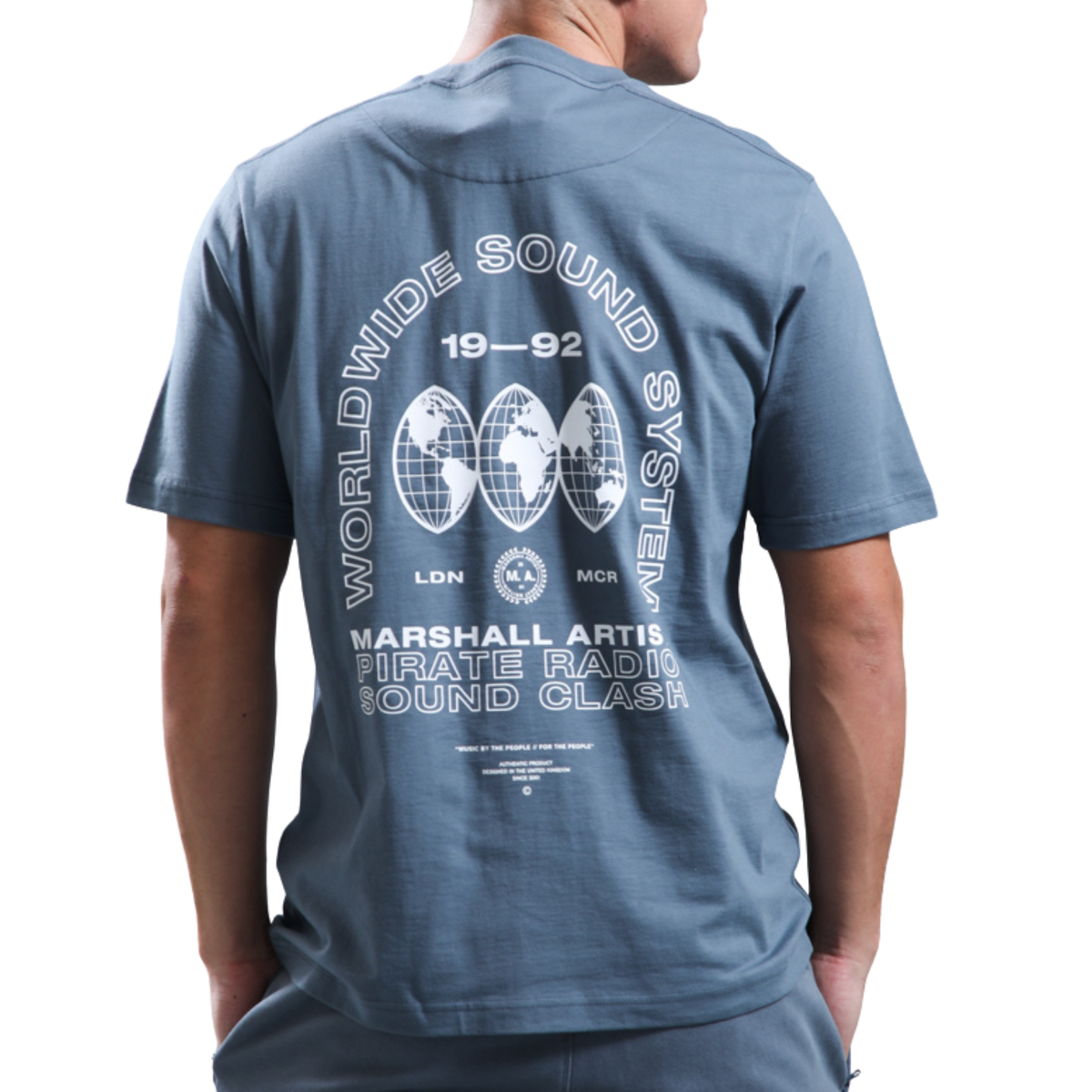Mens Marshall Artist Storm Grey Pirate Radio S/s T Shirt