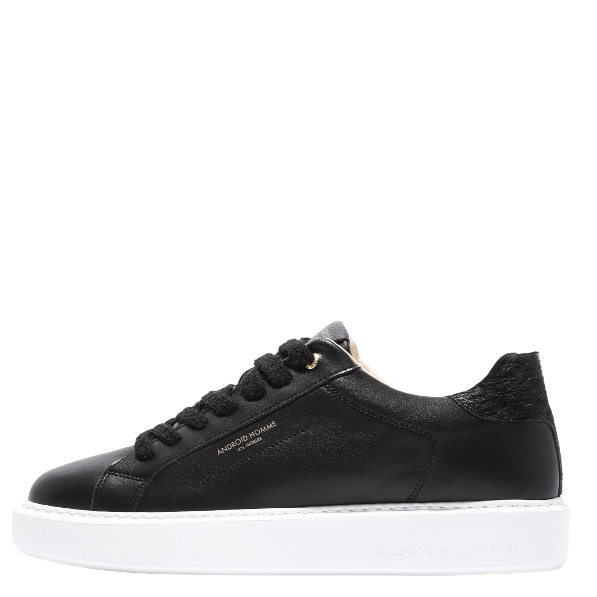 Mens Android Homme Black Oversized Zuma Leather Trainers