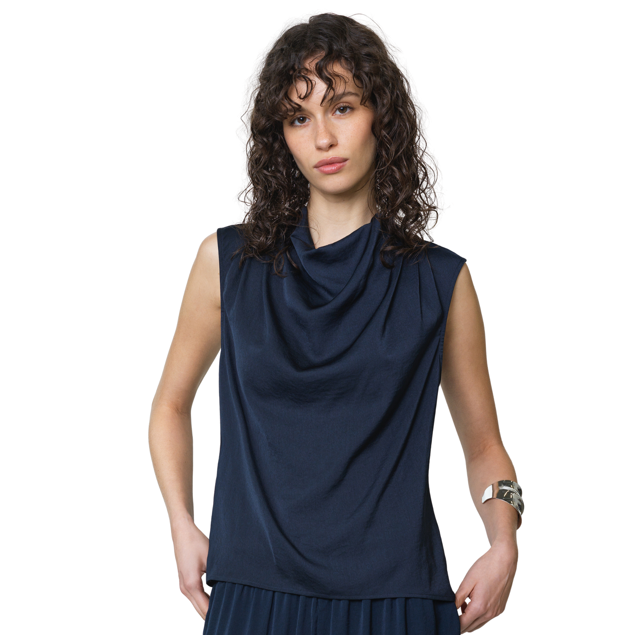 Womens French Connection New Navy Damasco Sleeveless Top