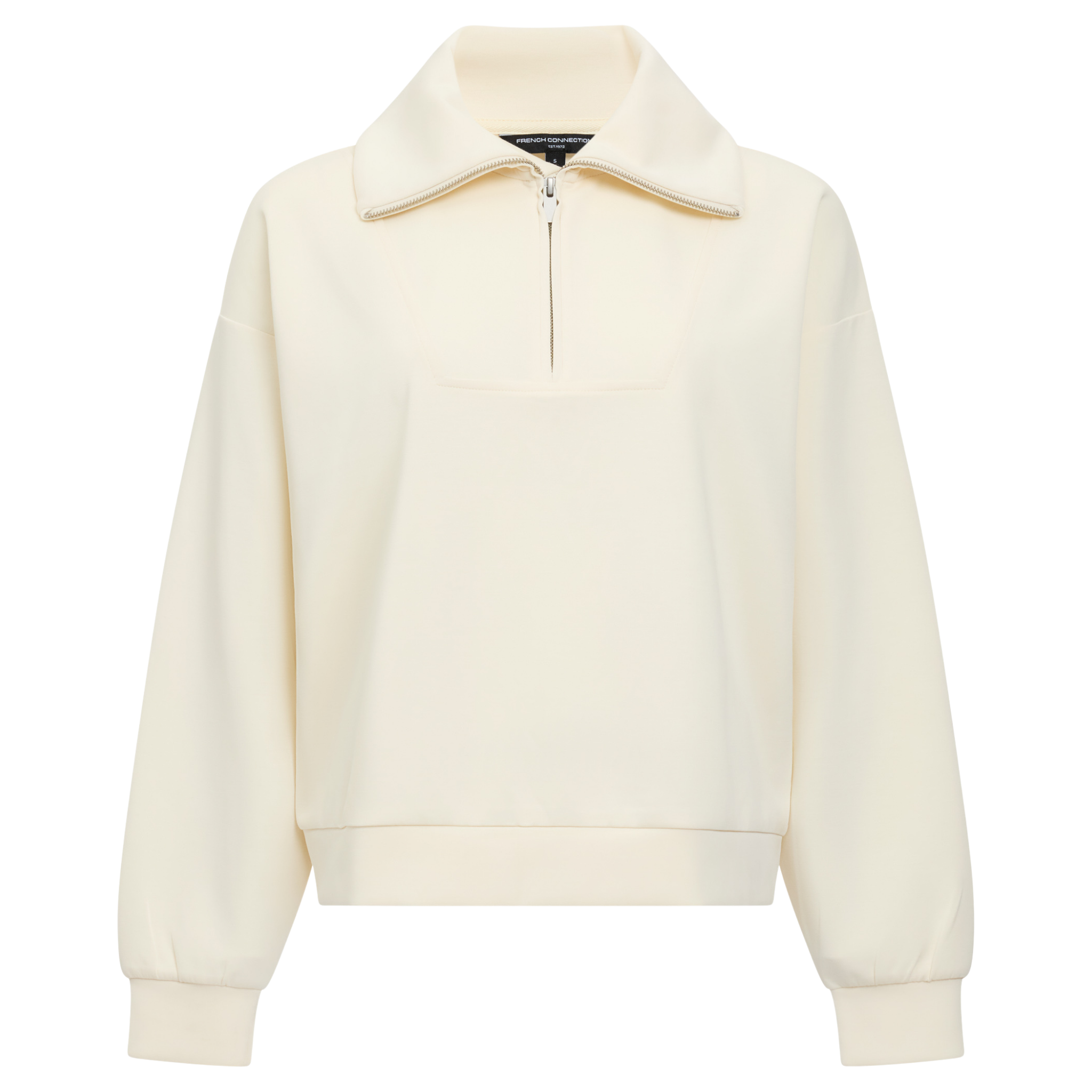 Womens French Connection Porcelain Cream Wren 1/2 Zip Sweatshirt