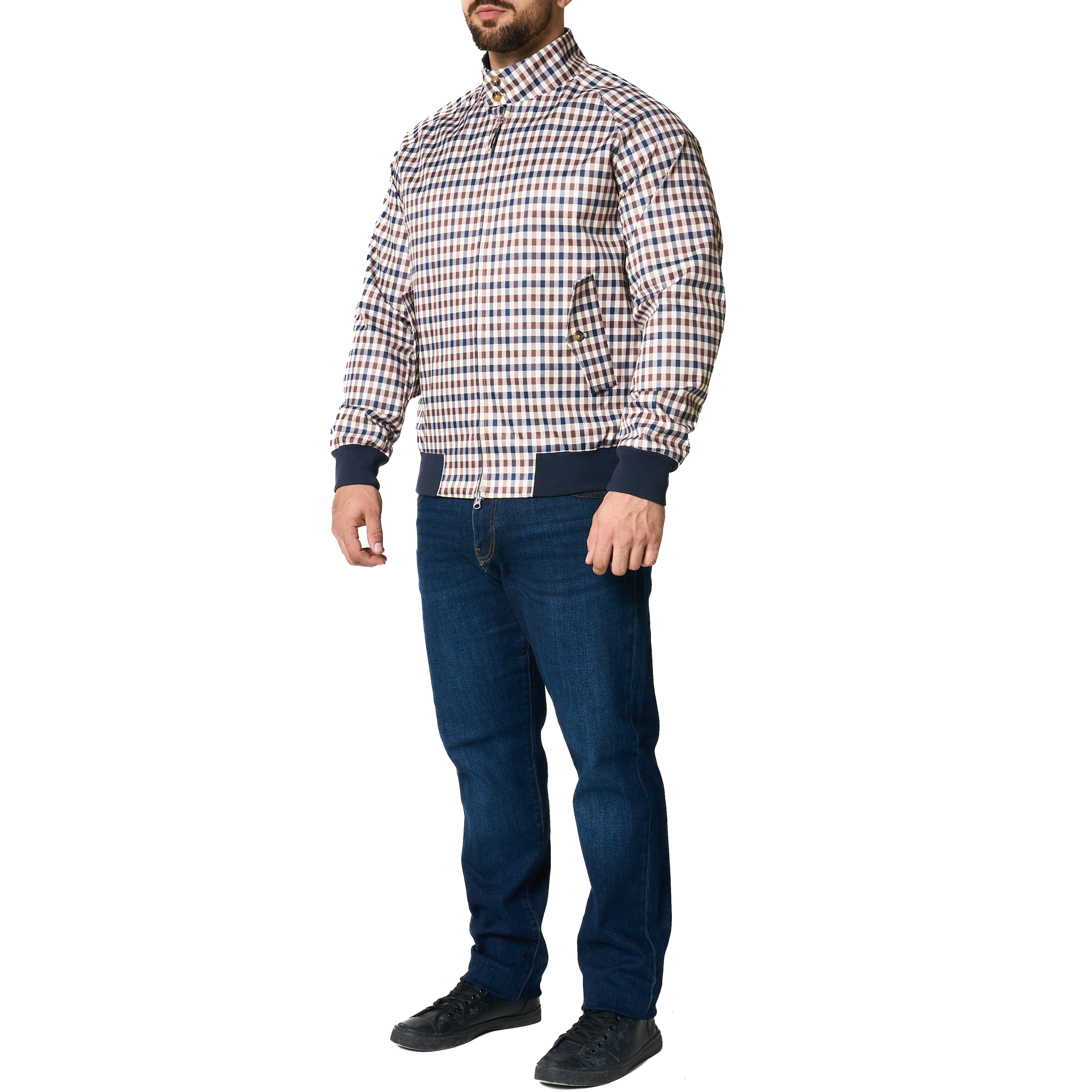 Mens Aquascutum Club Check Harrington Jacket