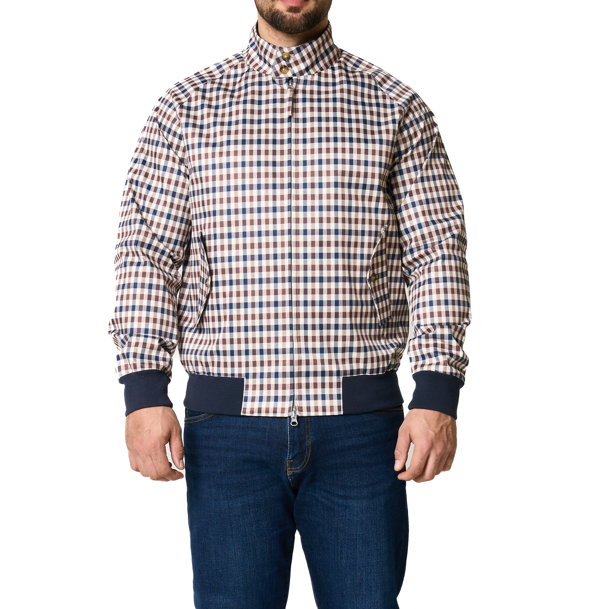 Mens Aquascutum Club Check Harrington Jacket