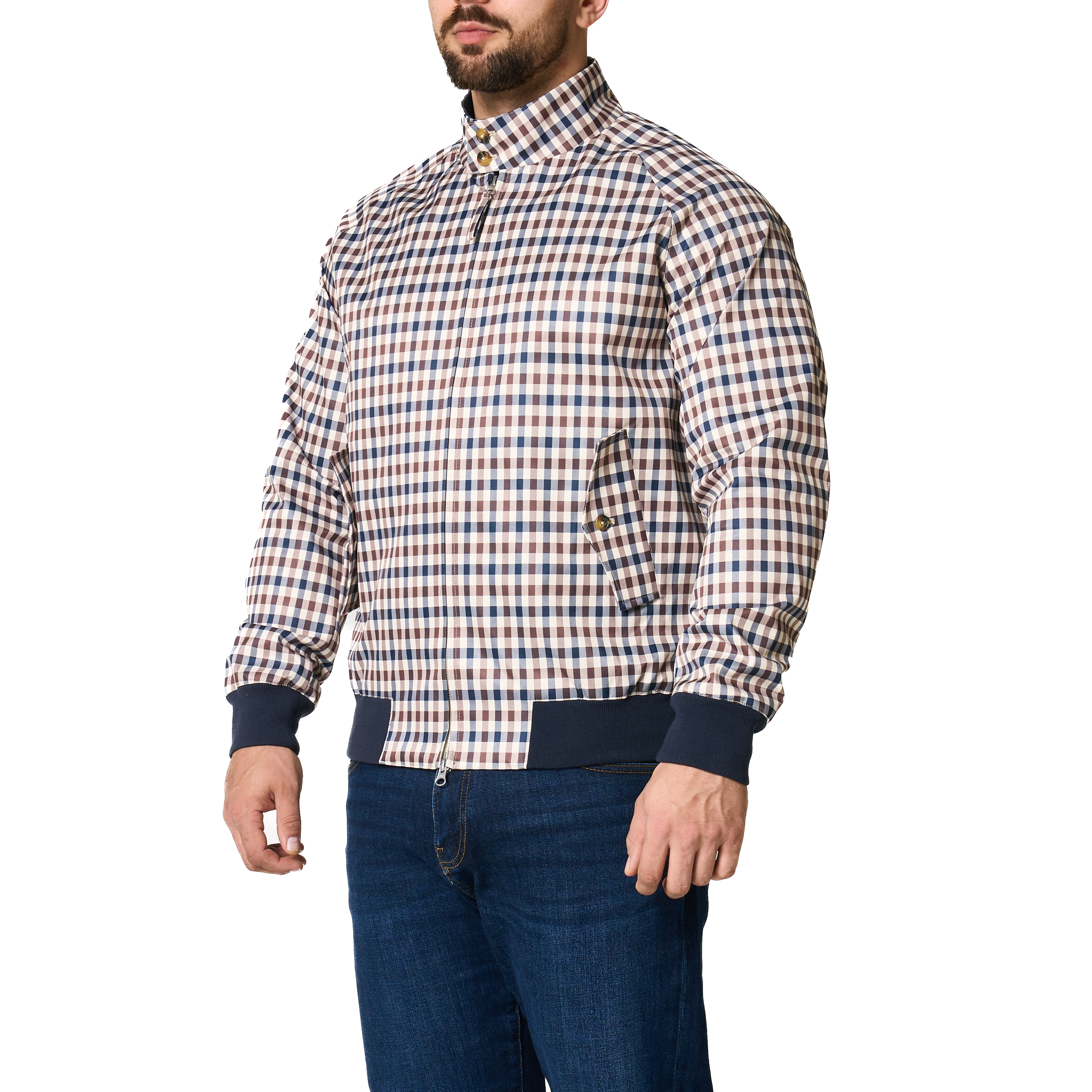 Mens Aquascutum Club Check Harrington Jacket