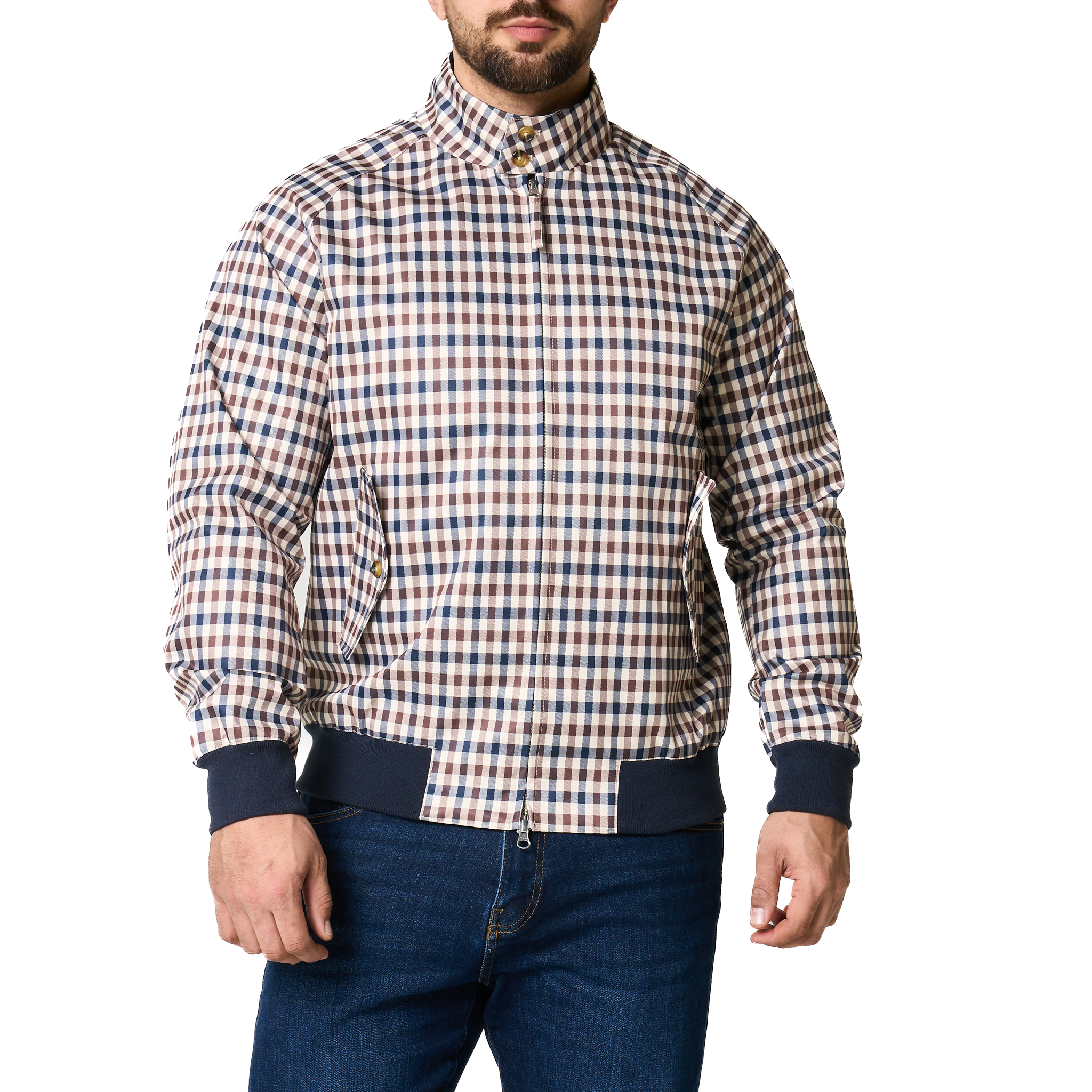 Mens Aquascutum Club Check Harrington Jacket