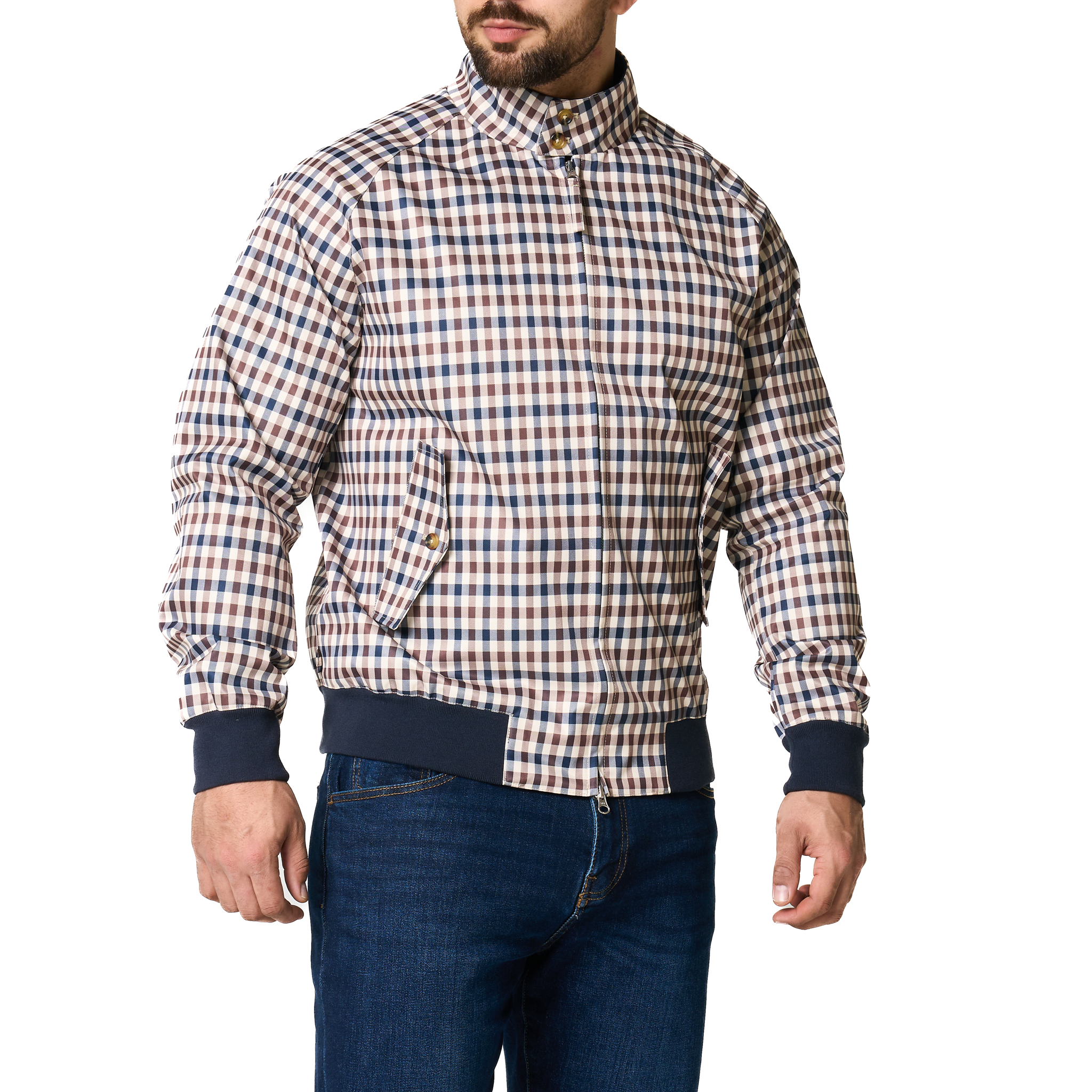 Mens Aquascutum Club Check Harrington Jacket