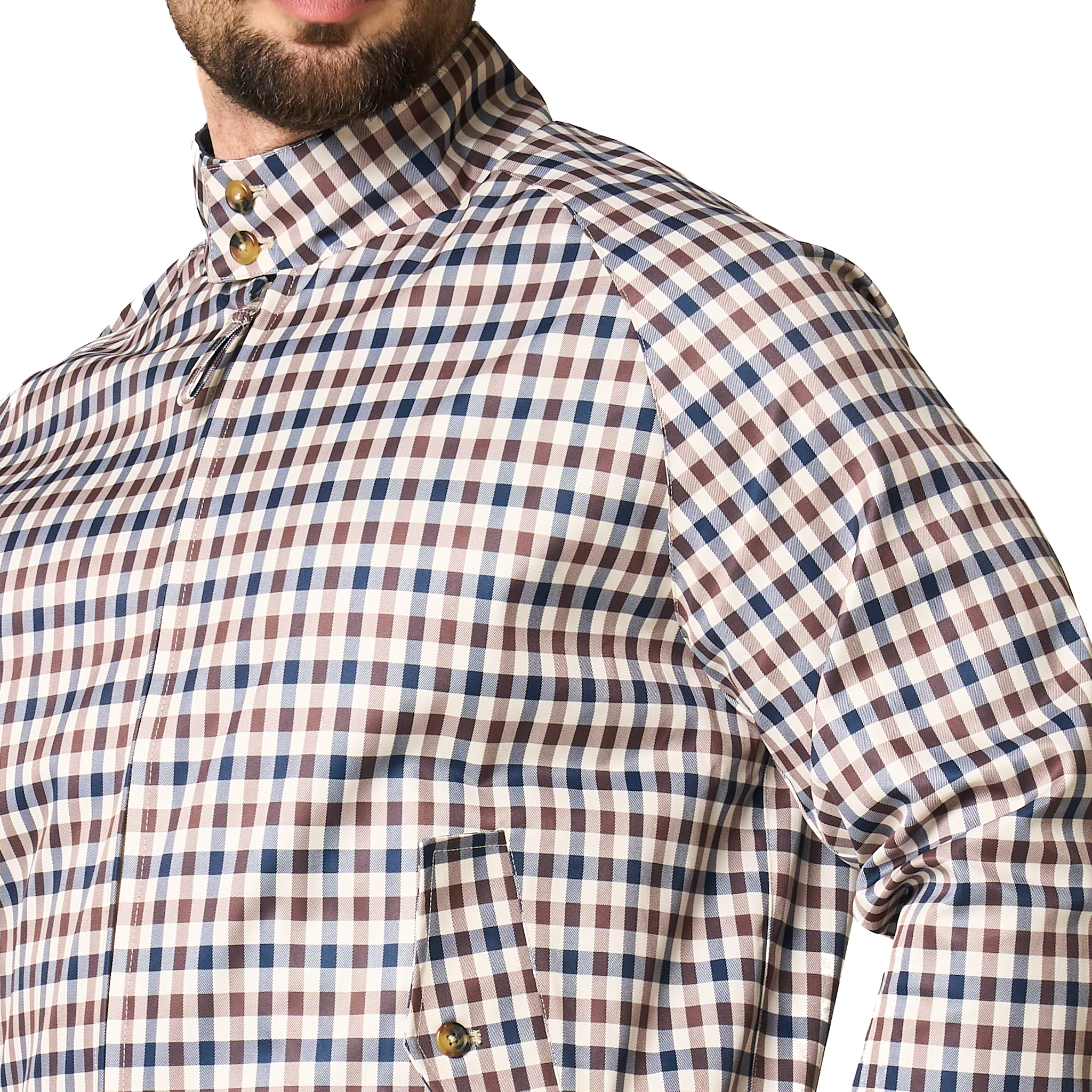 Mens Aquascutum Club Check Harrington Jacket