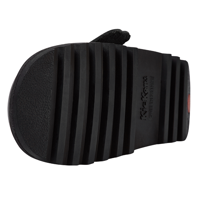 Infant Kickers Black Kick Lo Twin Strap Velcro Shoe (5-12)