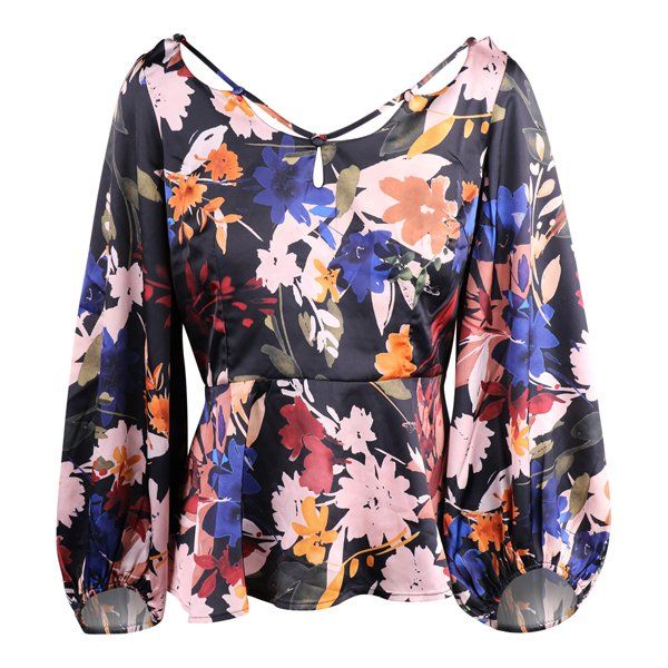 Womens French Connection Blackout Brooke Aleeya Satin Top