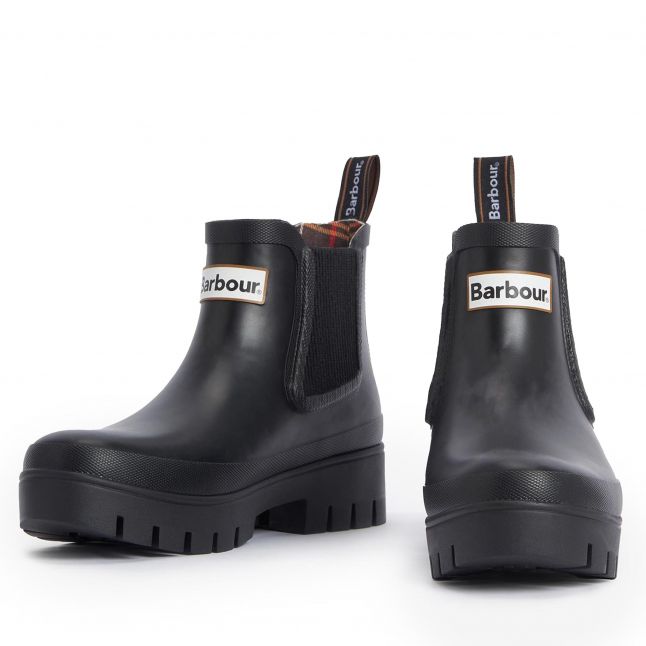 Womens Barbour Black Halton Chelsea Welly