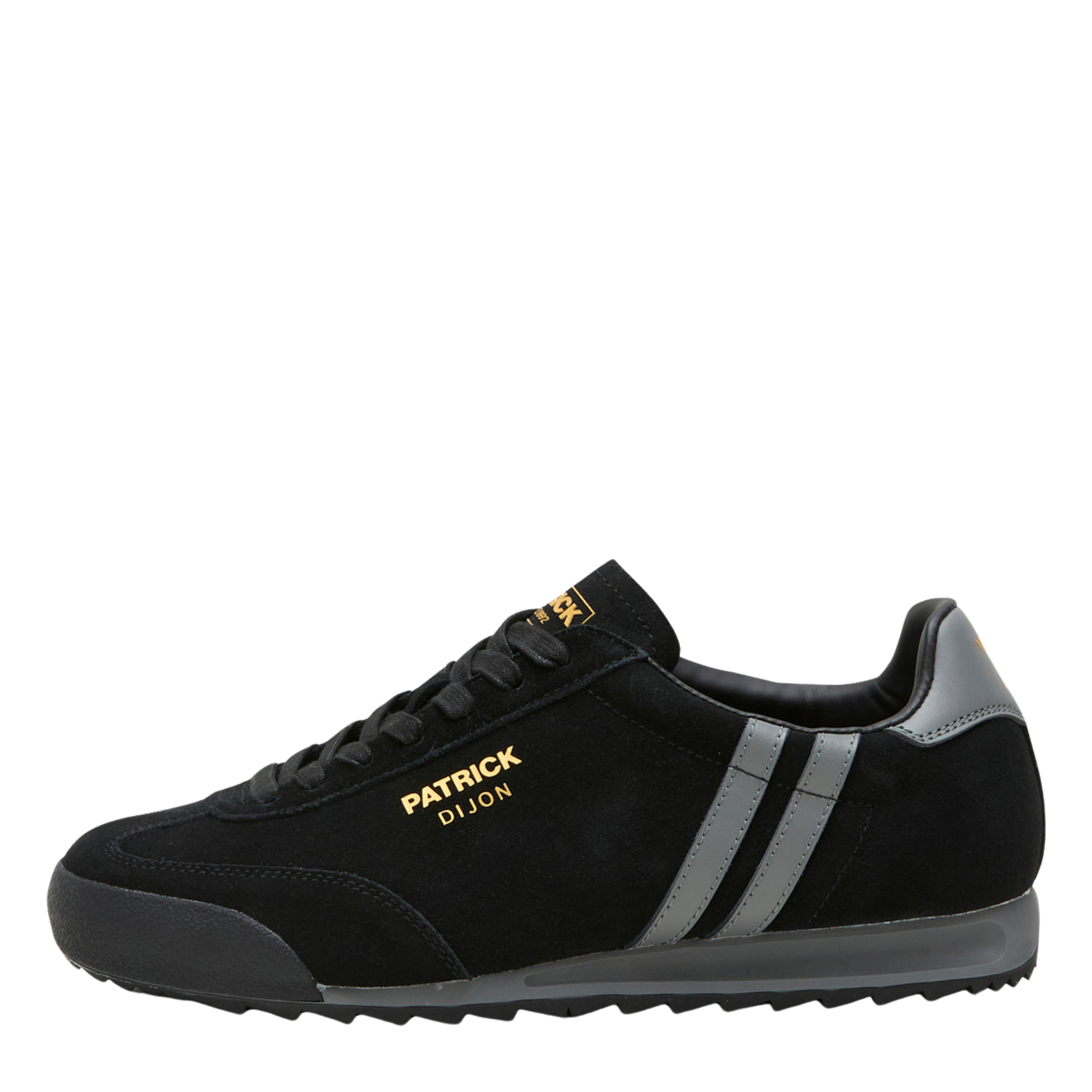 Mens Patrick Black/Charcoal Dijon Trainers