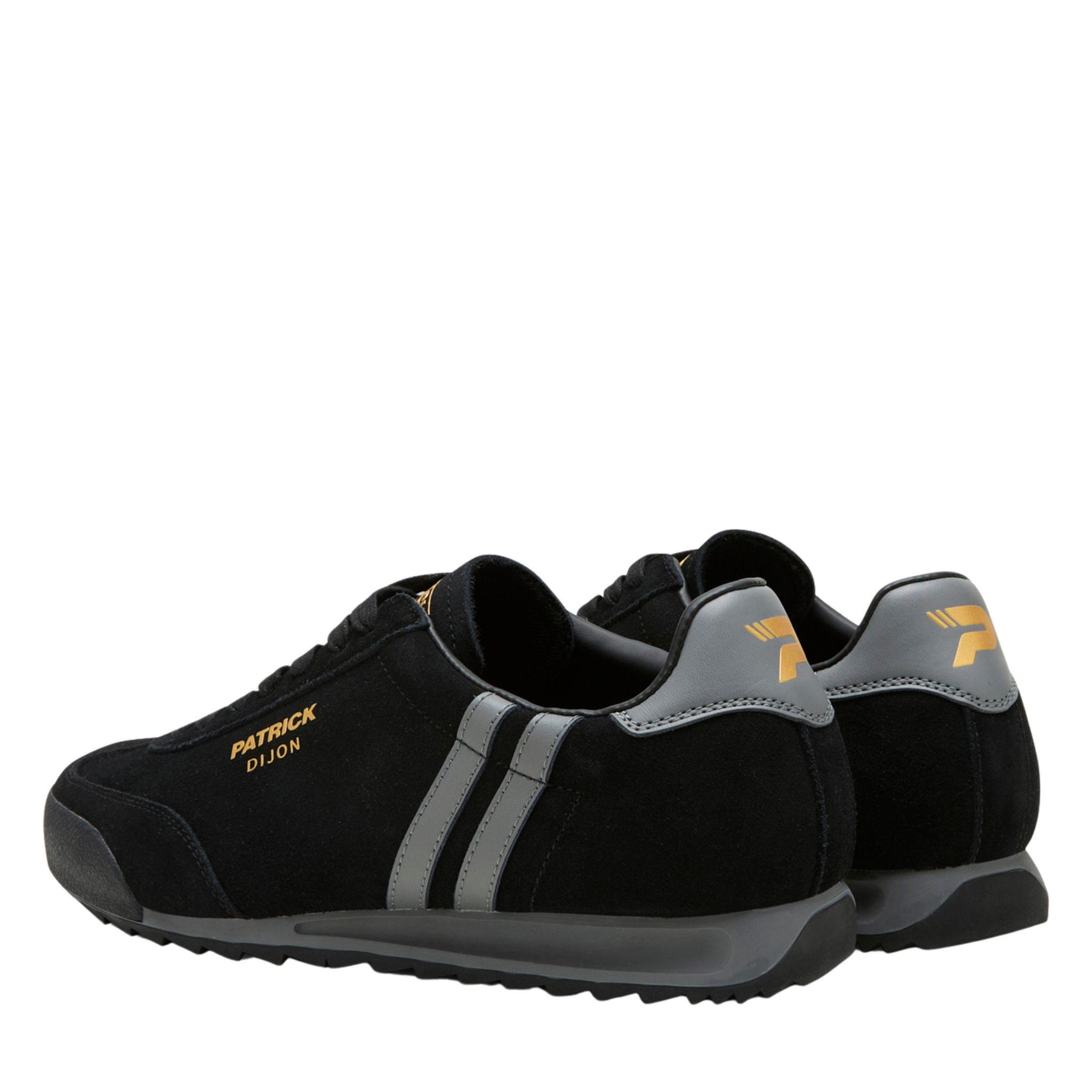 Mens Patrick Black/Charcoal Dijon Trainers