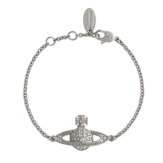 Vivienne Westwood Platinum/Crystal Mini Bas Relief Chain Bracelet