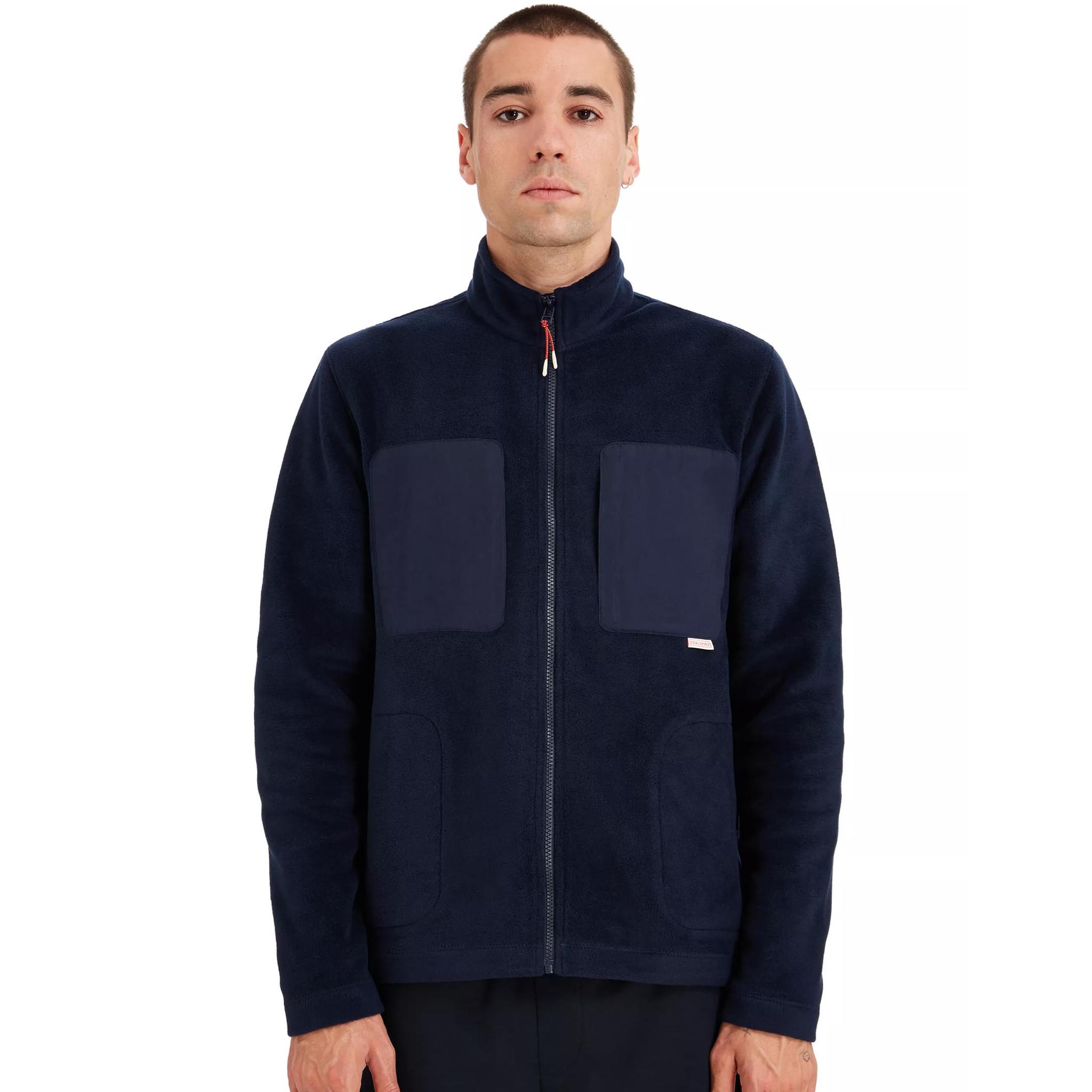 Mens Sealskinz Navy Geldeston Zip Fleece Jacket