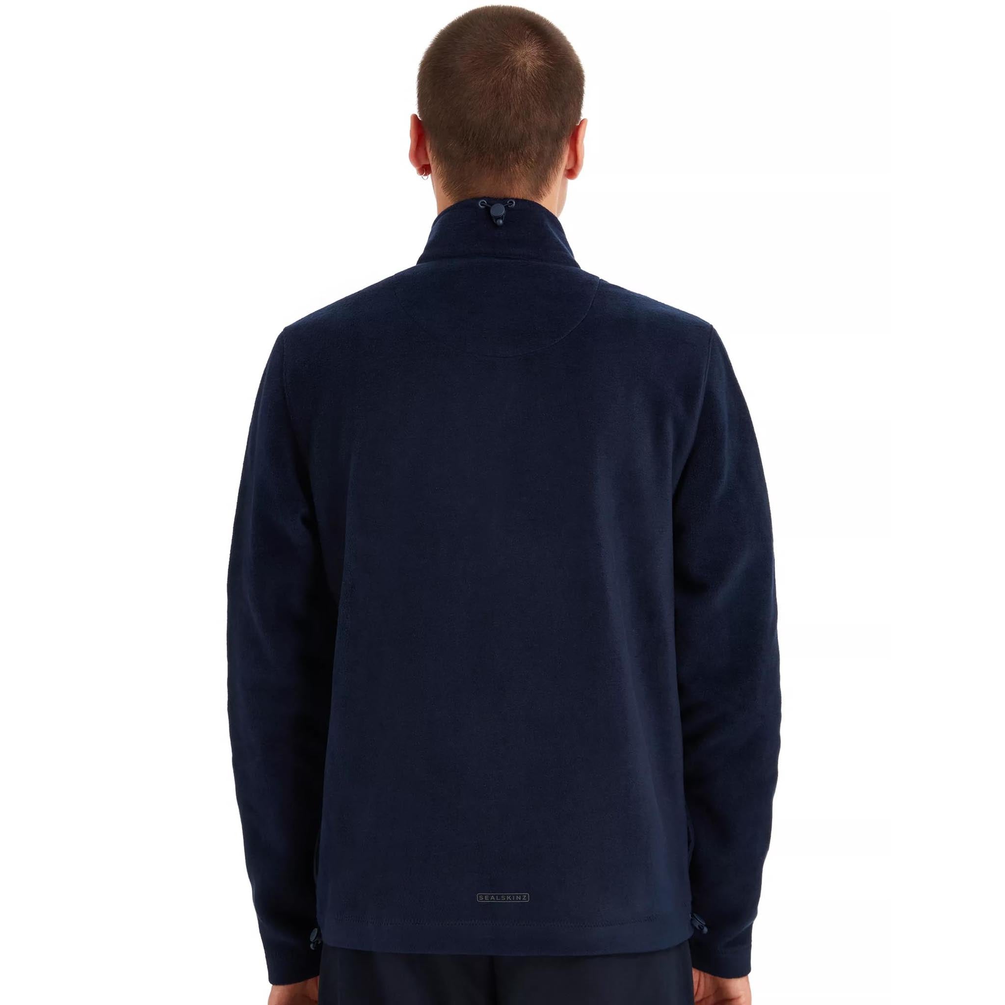Mens Sealskinz Navy Geldeston Zip Fleece Jacket