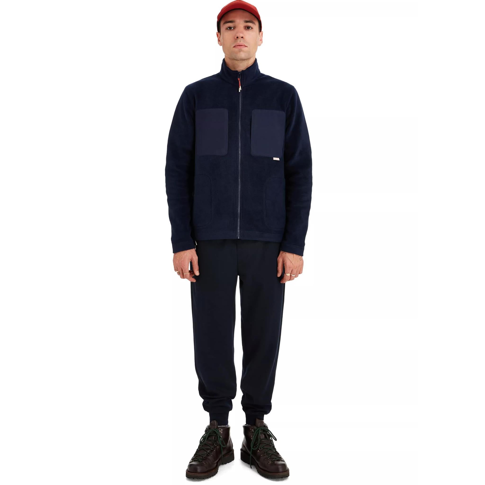 Mens Sealskinz Navy Geldeston Zip Fleece Jacket