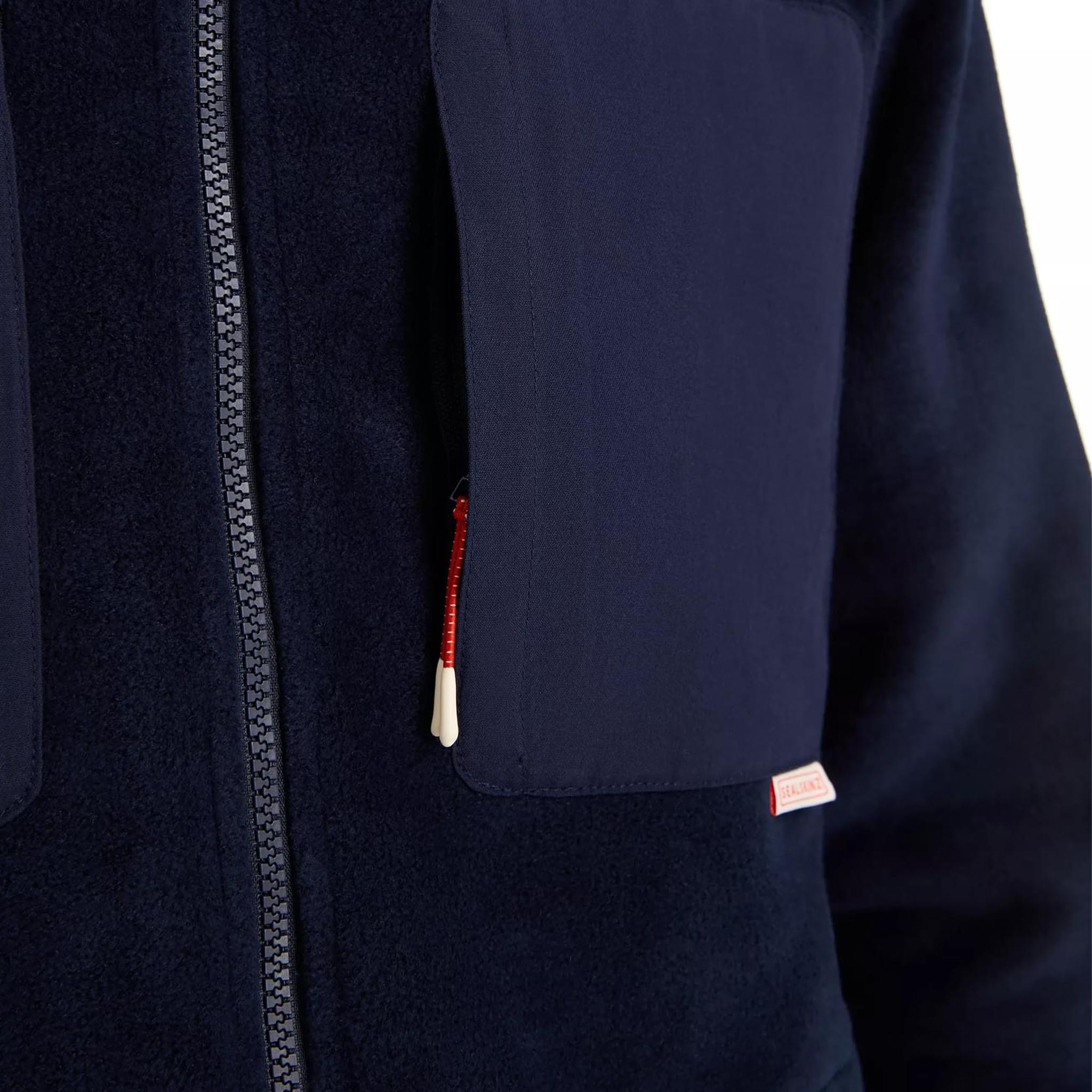Mens Sealskinz Navy Geldeston Zip Fleece Jacket