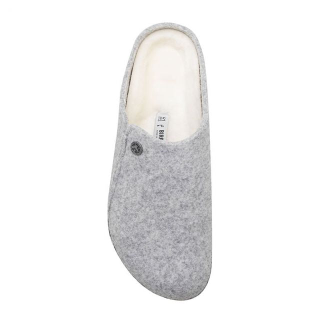 Womens Birkenstock Light Grey Felt Zermatt Shearling Slippers