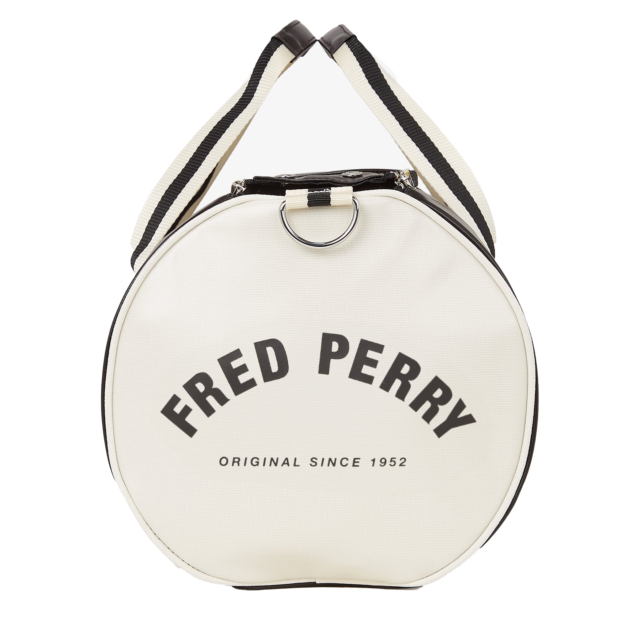 Mens Fred Perry Black/Ecru Barrel Bag