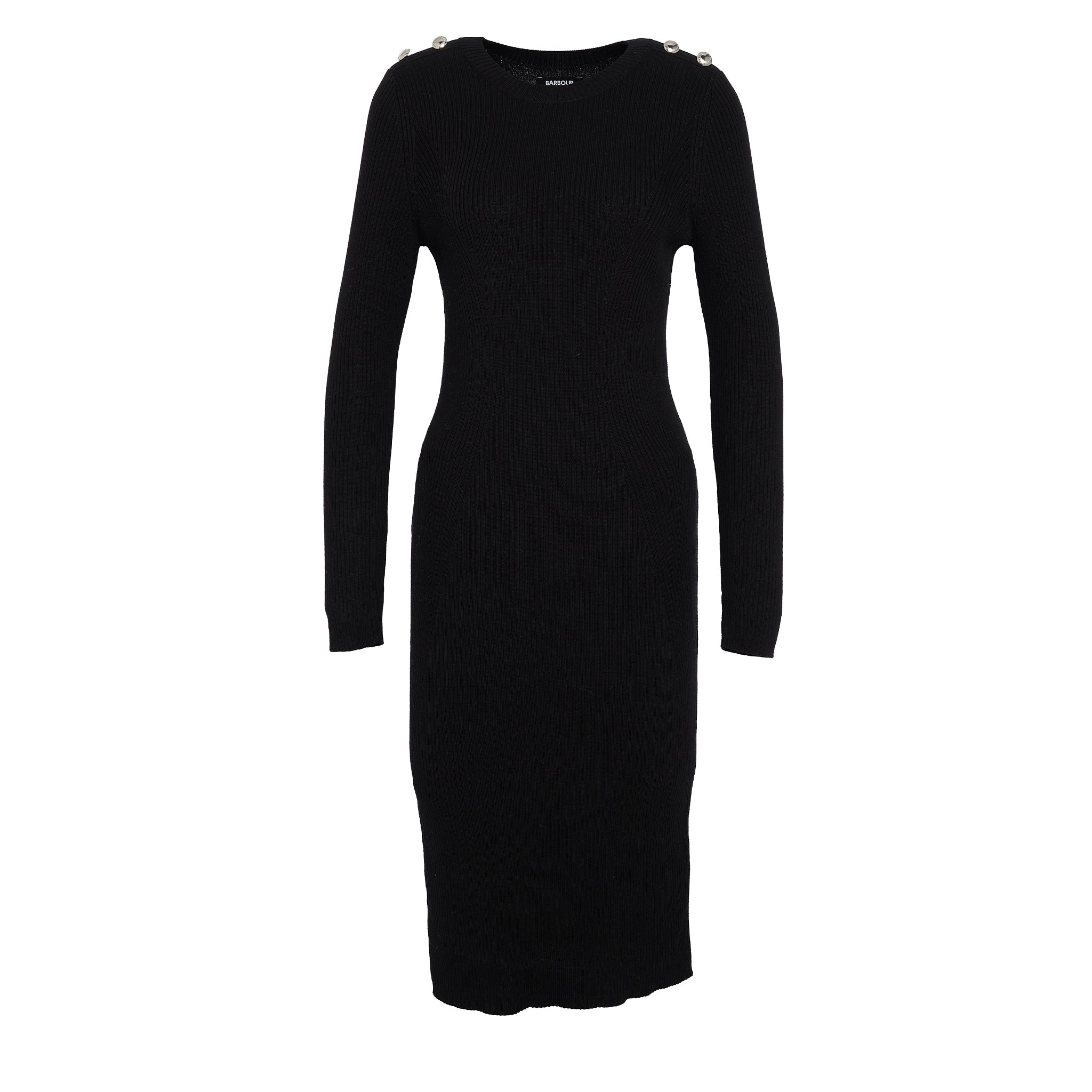Womens Barbour International Black Peyton Knitted Midi Dress