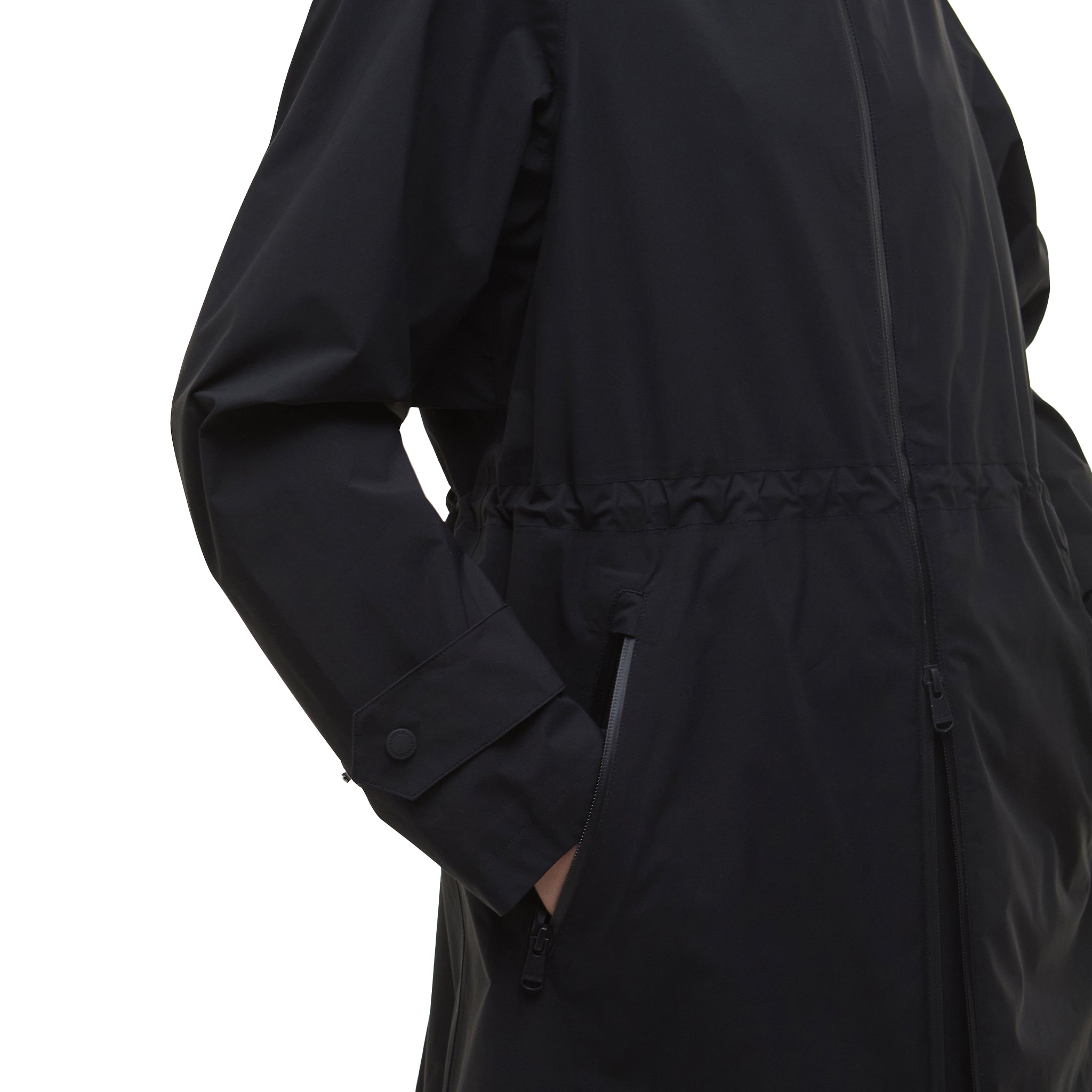 Womens Barbour International Black Longline Kyra Waterproof Coat