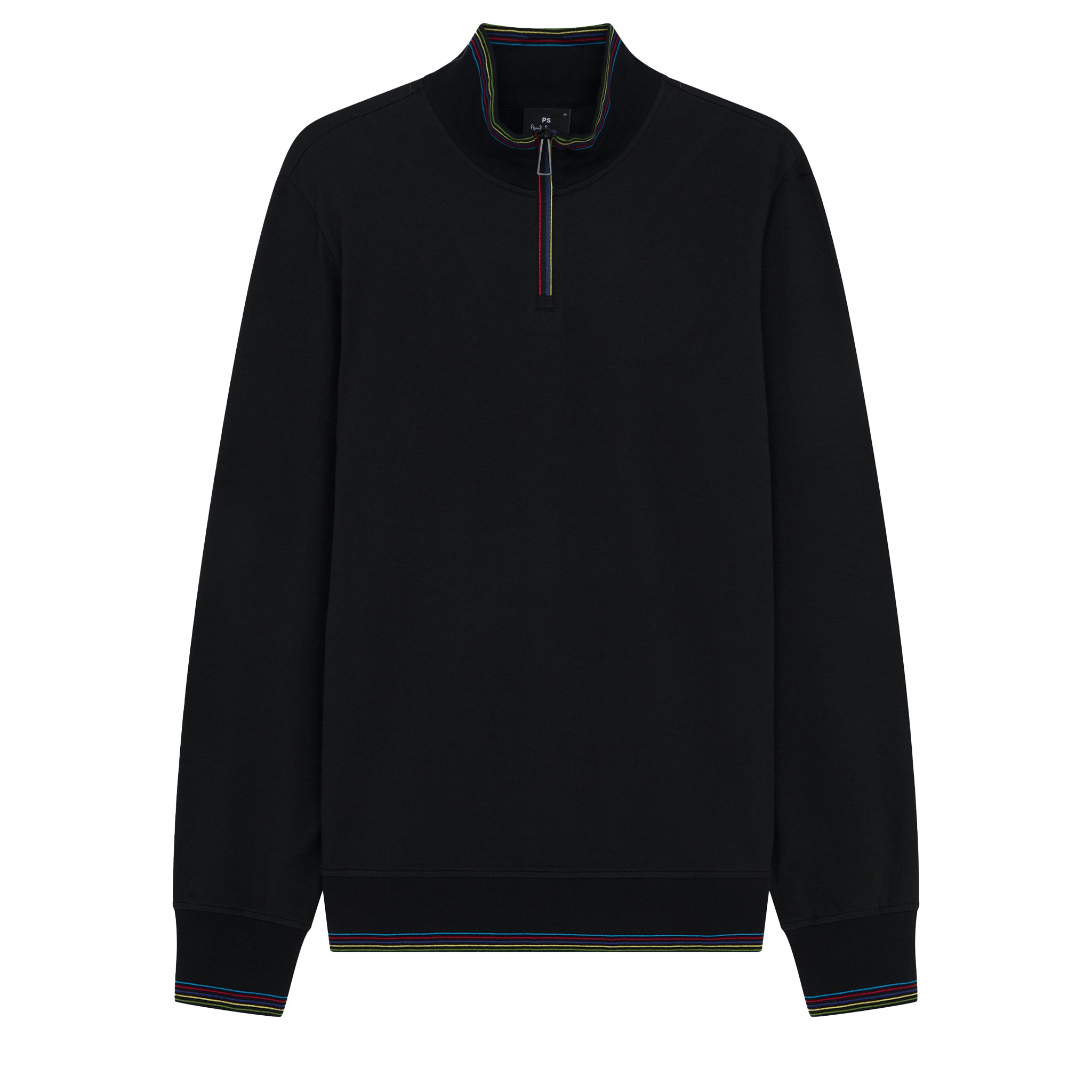 Mens Paul Smith Black Sports Stripe 1/2 Zip Sweat