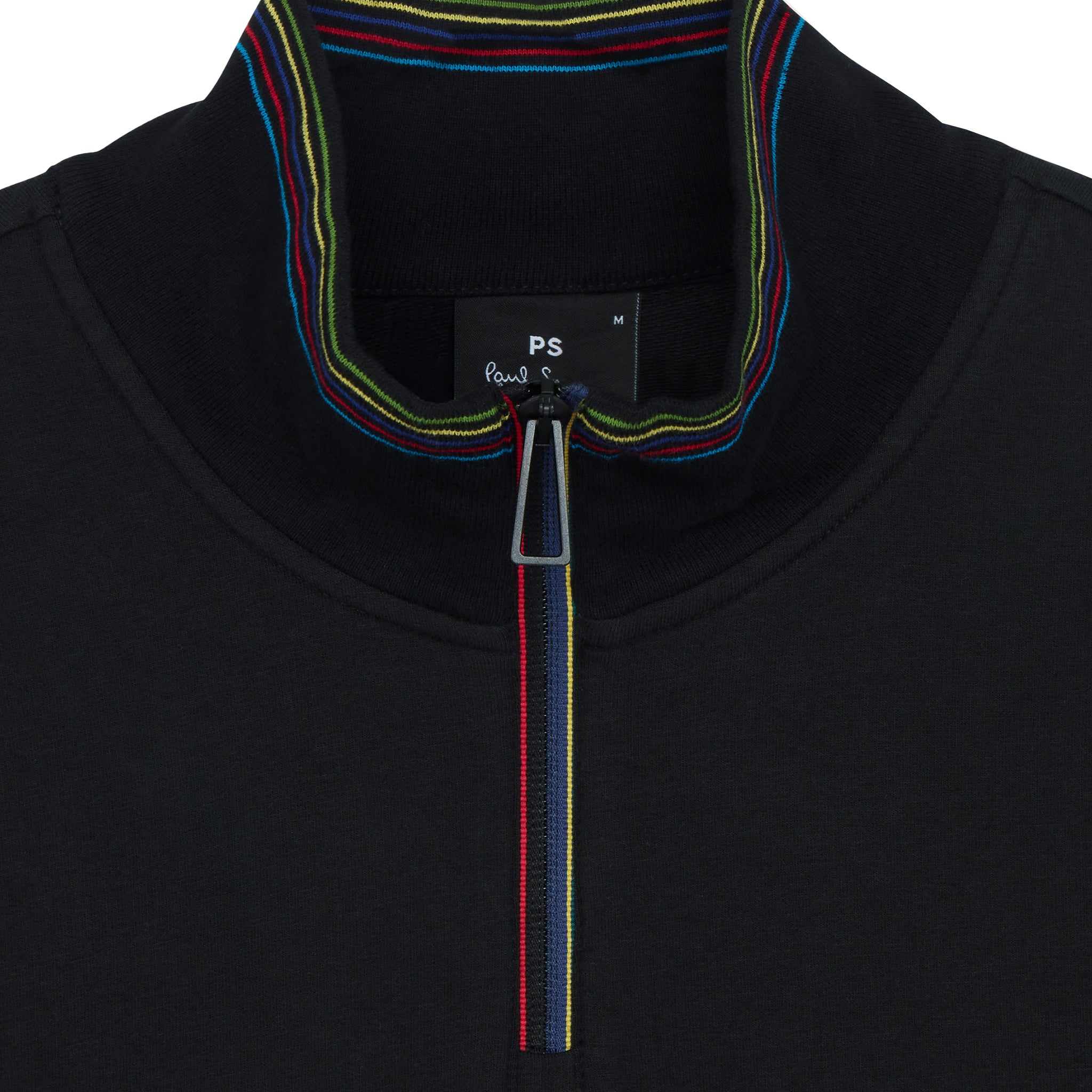 Mens Paul Smith Black Sports Stripe 1/2 Zip Sweat