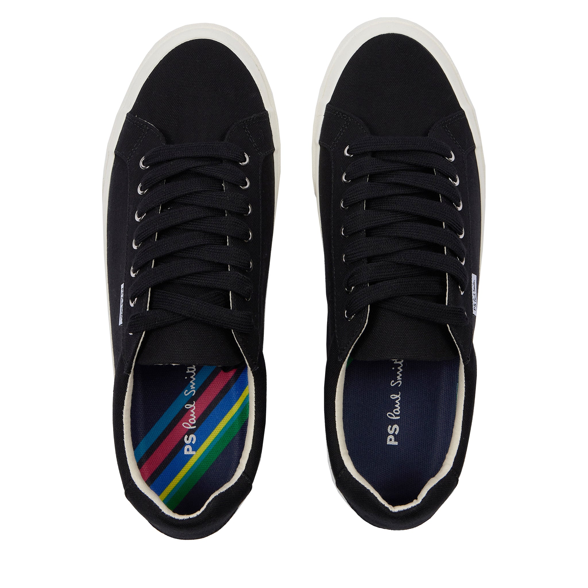 Mens Paul Smith Black Amos Canvas Trainers