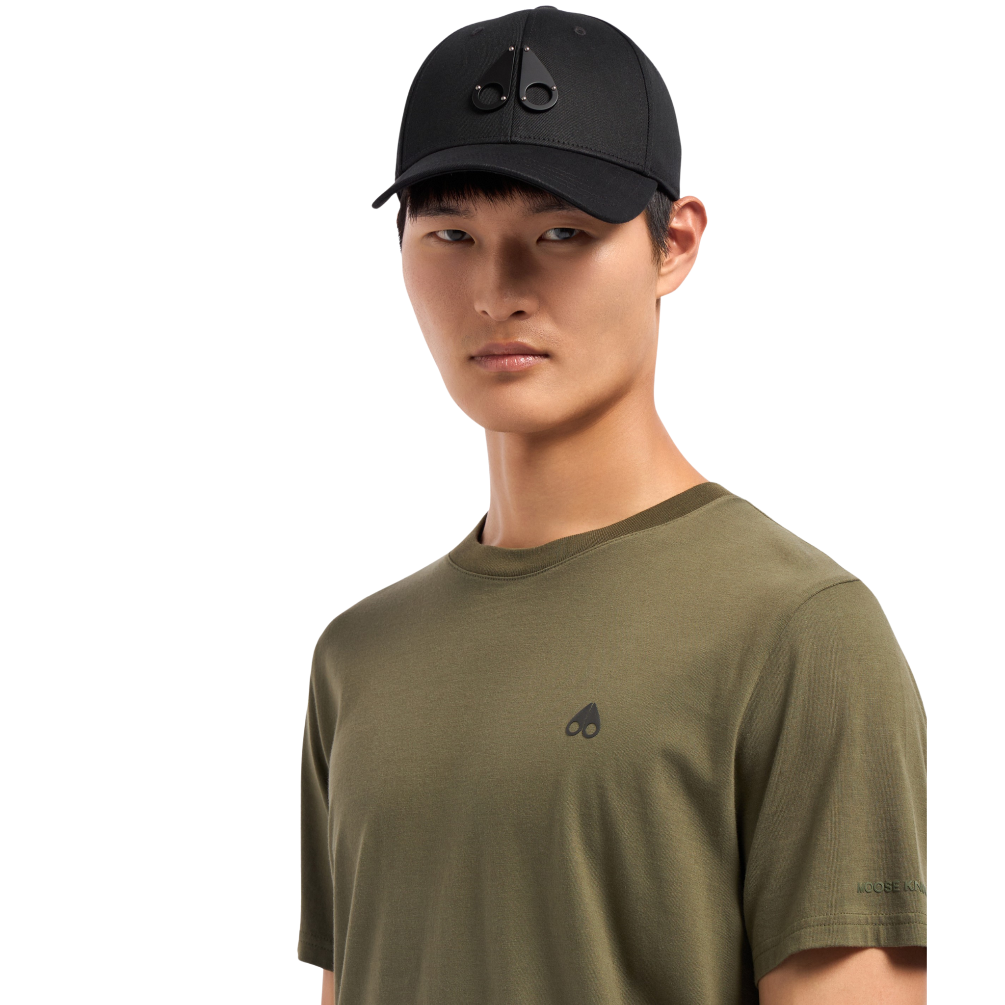 Mens Moose Knuckles Black/Black Logo Icon Cap