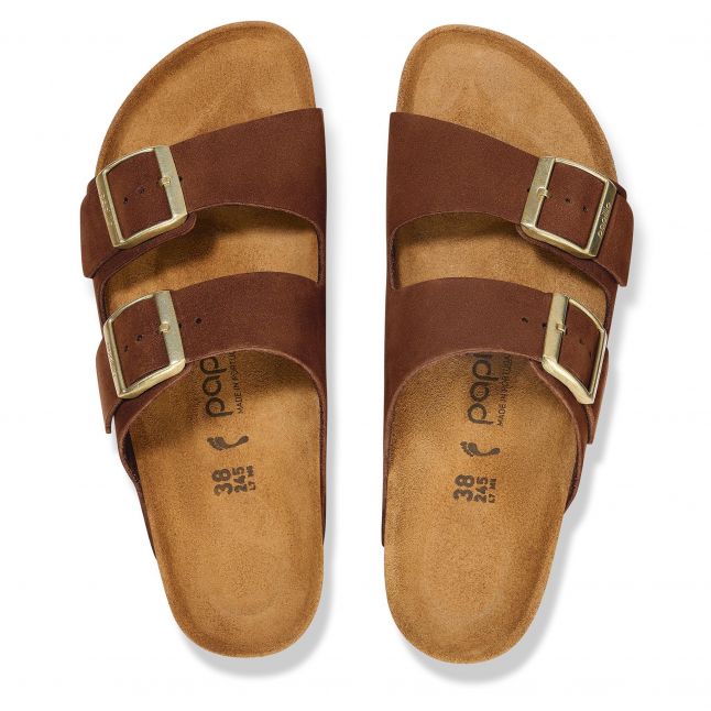 Womens Birkenstock Dark Tea Arizona Flex Platform Sandals