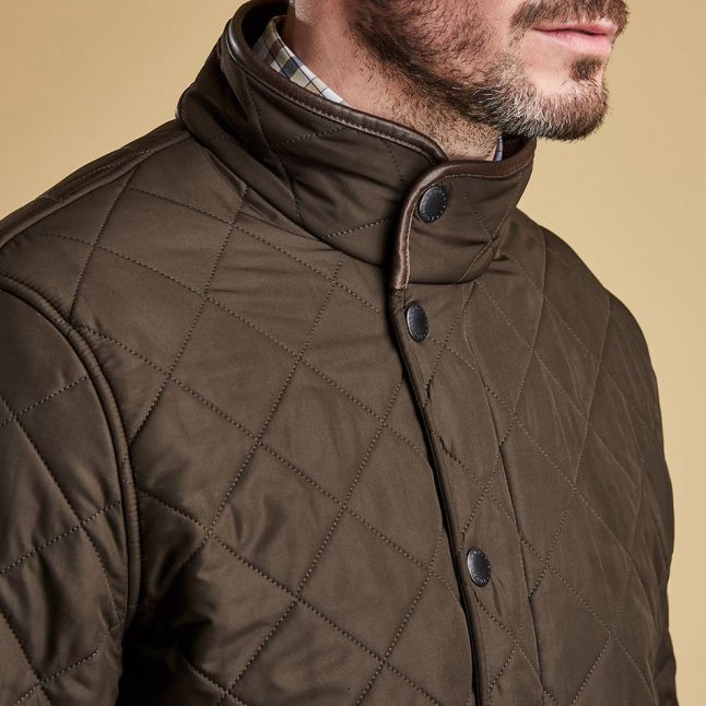 Mens Barbour Olive Powell Quilted Jacket