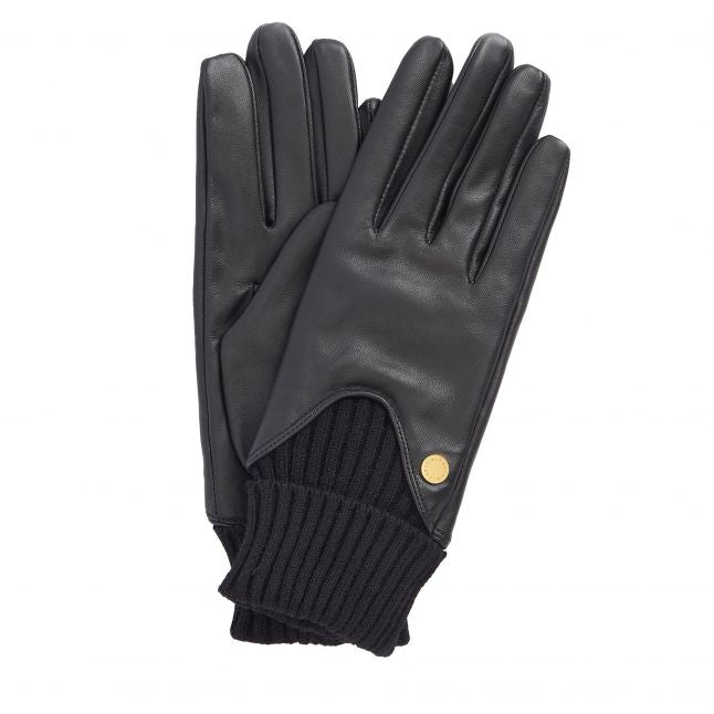 Womens Barbour Black Deanna Leather Gloves