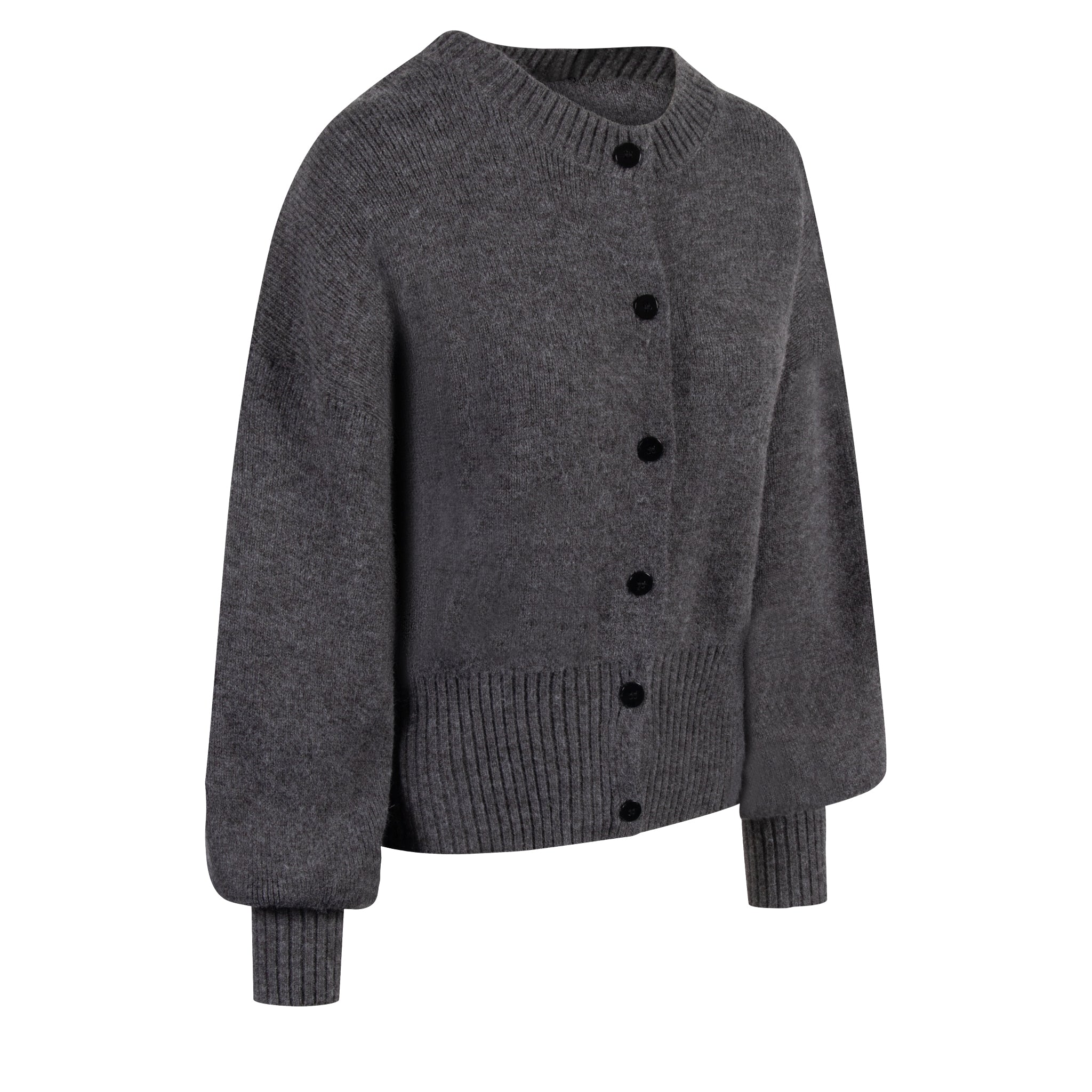 Womens Pretty Lavish Charcoal Etta Knit Co-ord Bomber Jacket