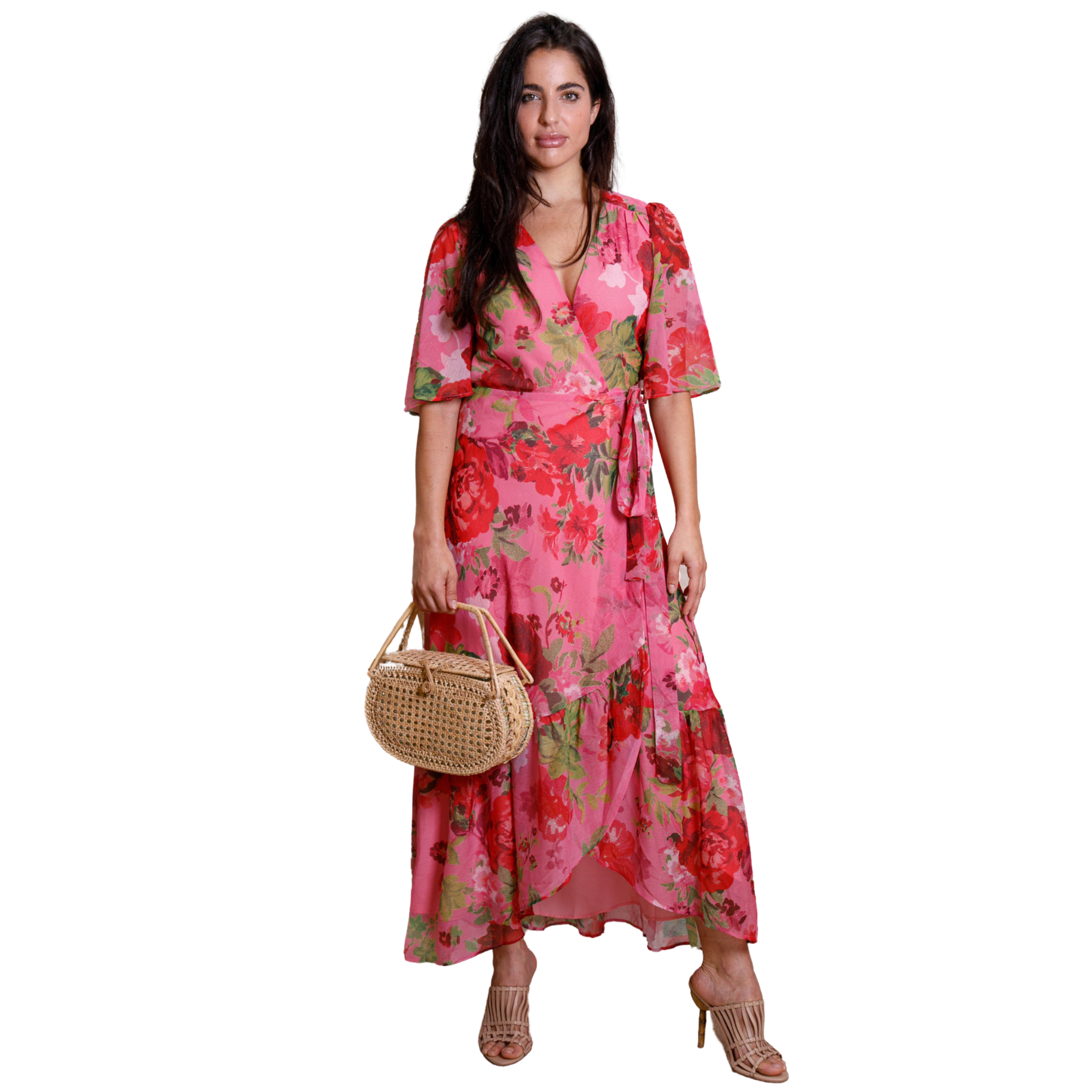 Hurley Abito Waimea Wrap Per Donna – Manica Corta, Scollo A V, Vita Regolabile, Tessuto Leggero