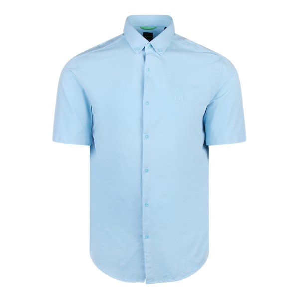 Mens BOSS Light Blue Biadia Reg Fit S/s Shirt