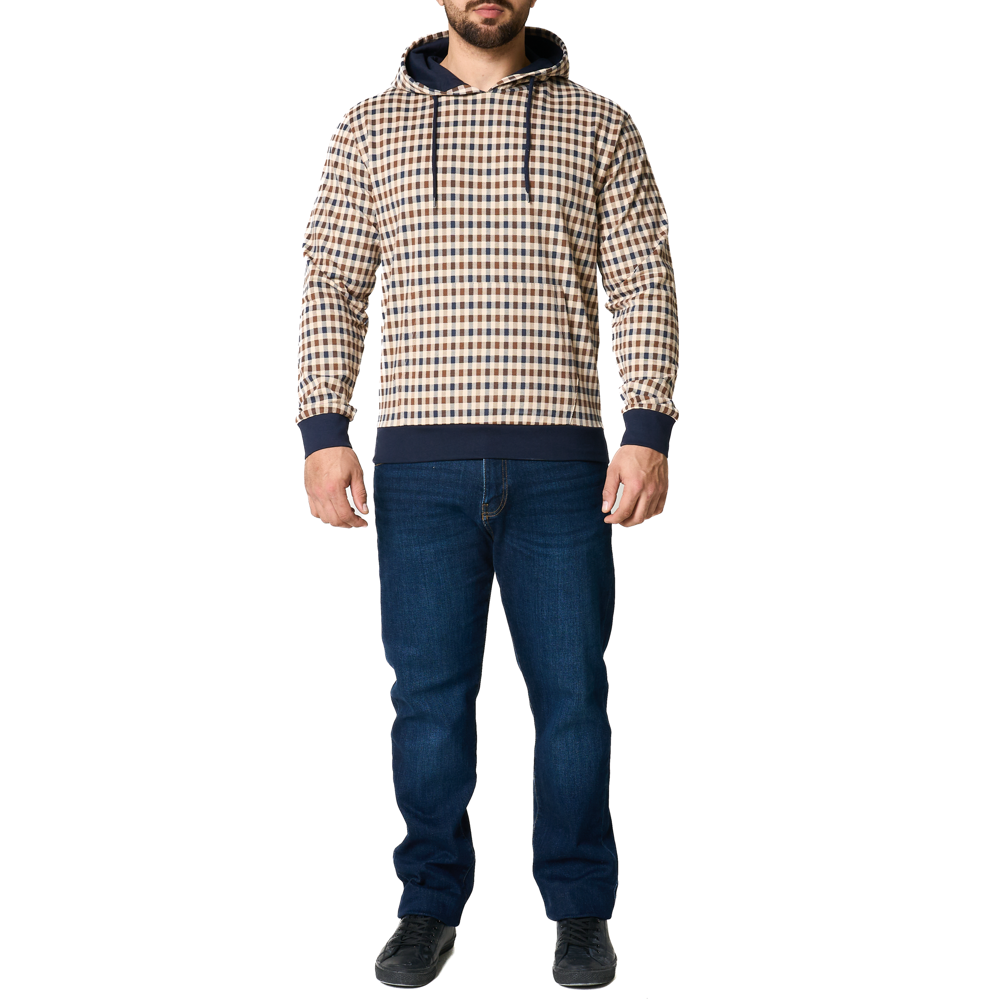 Mens Aquascutum Club Check Hoodie